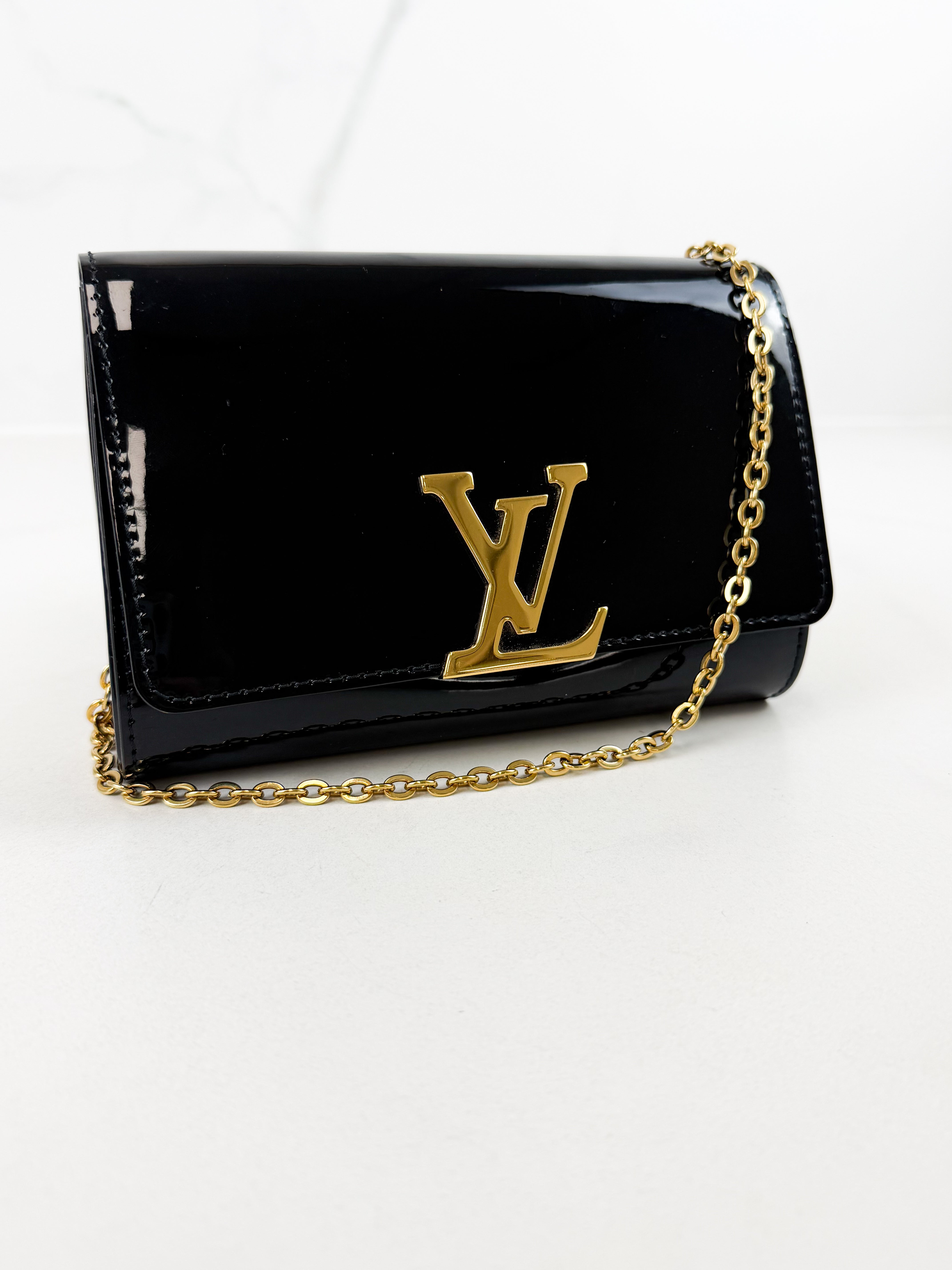 Louis Vuitton Patent Black St Louise Chain Bag