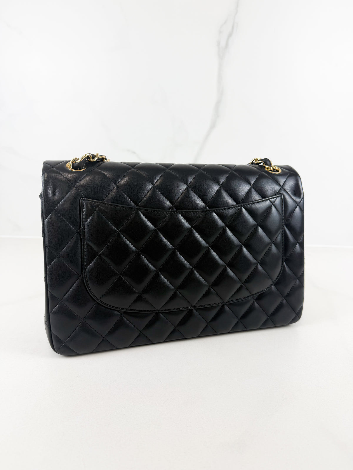 Chanel Jumbo Black Classic Double Flap Calfskin Shoulder Bag with GHW