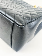 Chanel Black Caviar CC Logo Embossed GST Tote