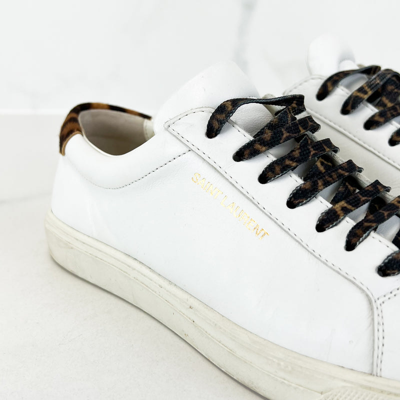 Saint Laurent Andy Leather Sneakers Size 38