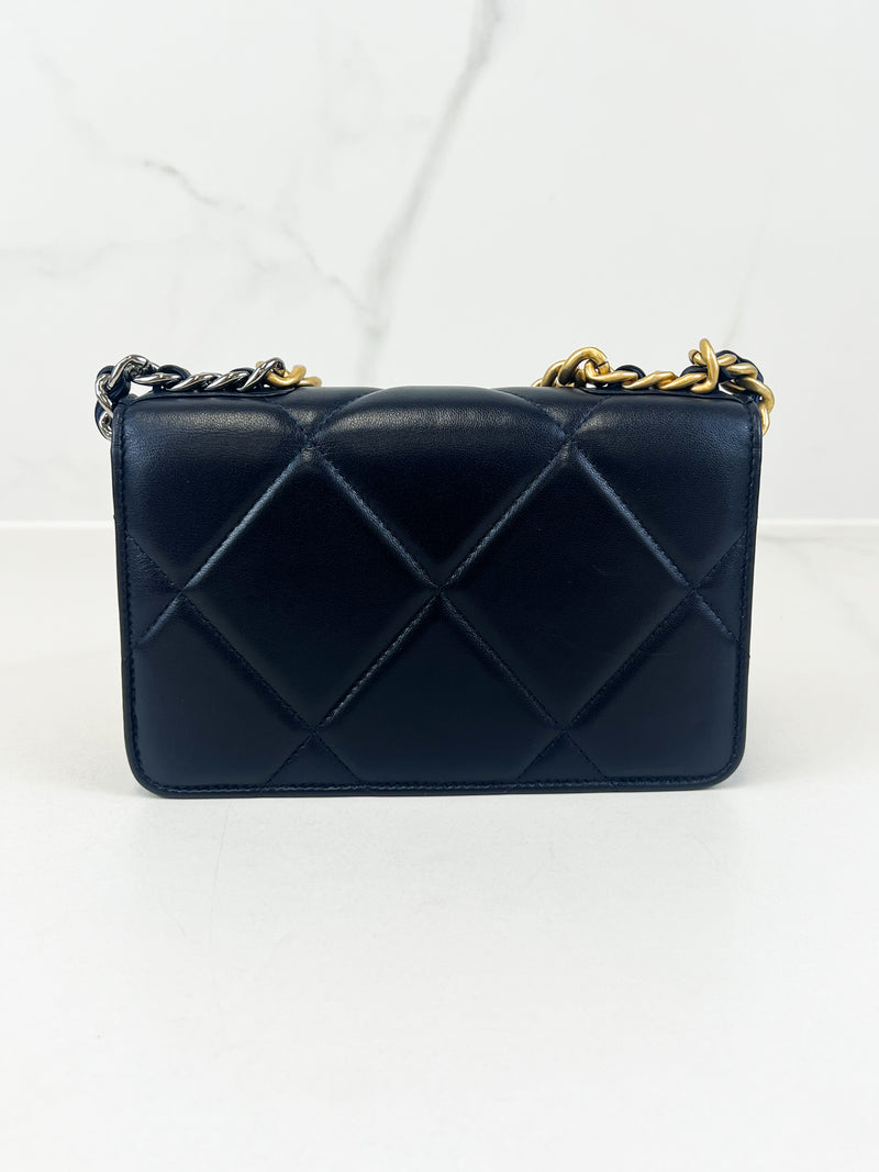 Chanel 19 Navy Wallet on Chain WOC in Lambskin Leather