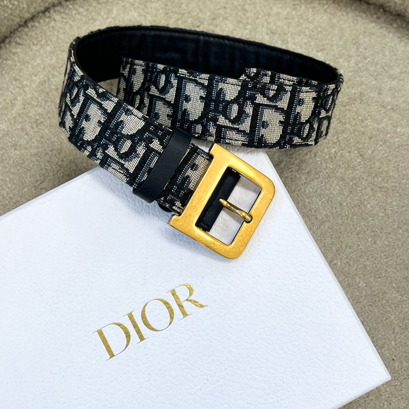 Christian Dior Diorquake Blue Oblique Belt 35mm Size 75 Shopluxe Consignment