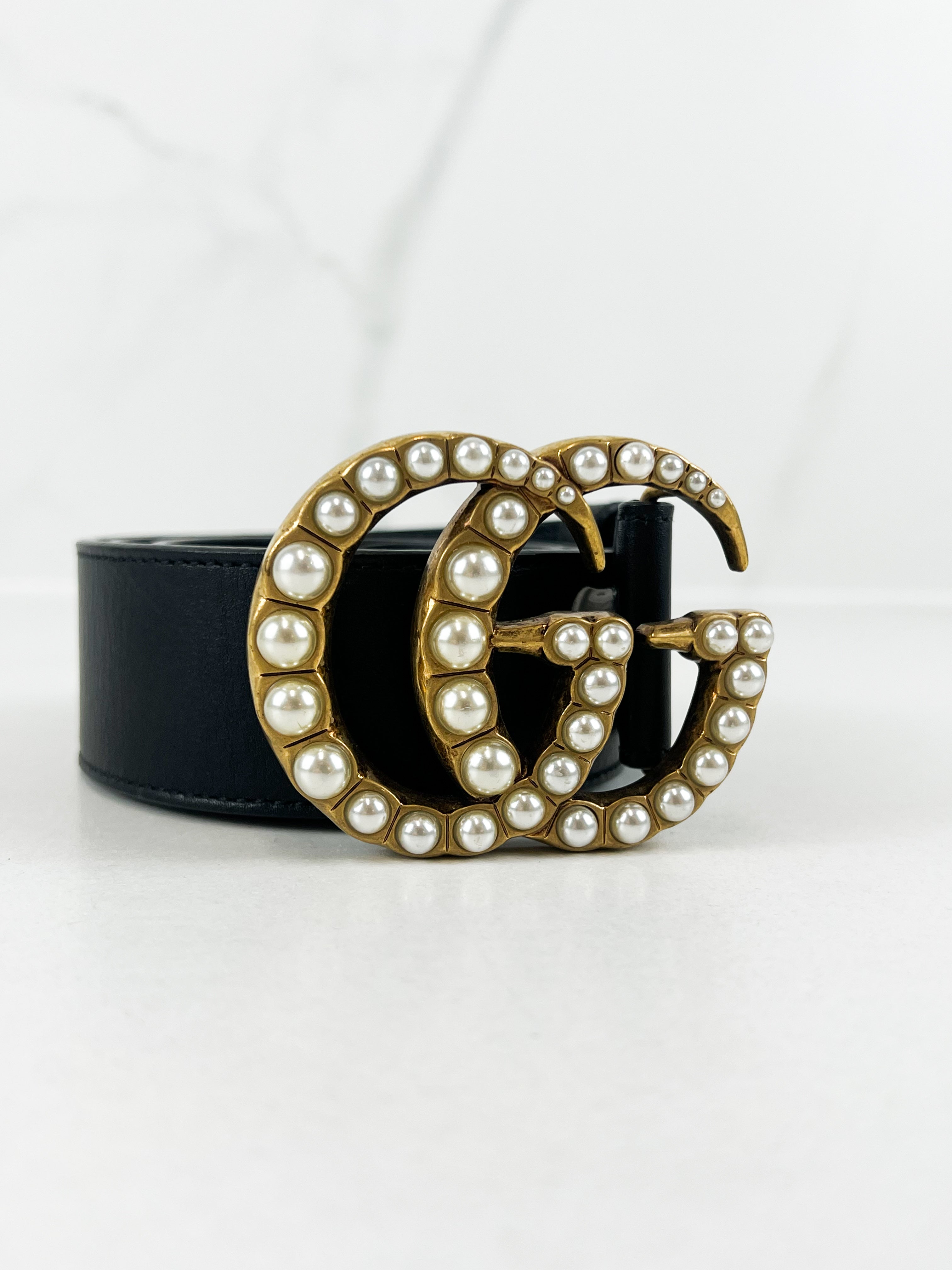 Gucci GG Pearl Belt 40mm Size 85