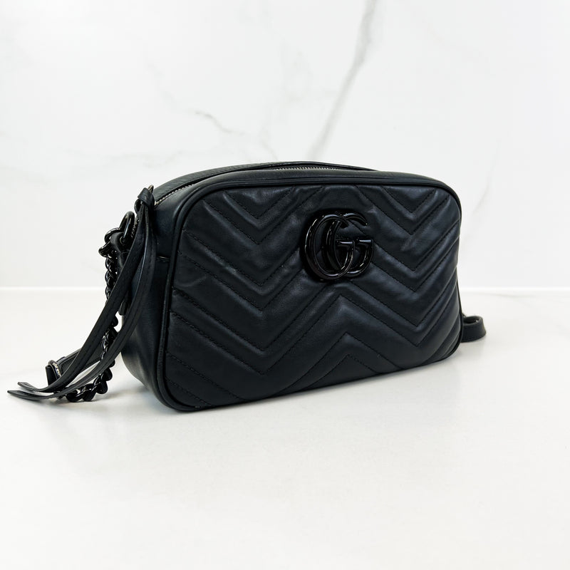 Gucci Black GG Small Marmont Matelasse Shoulder Bag