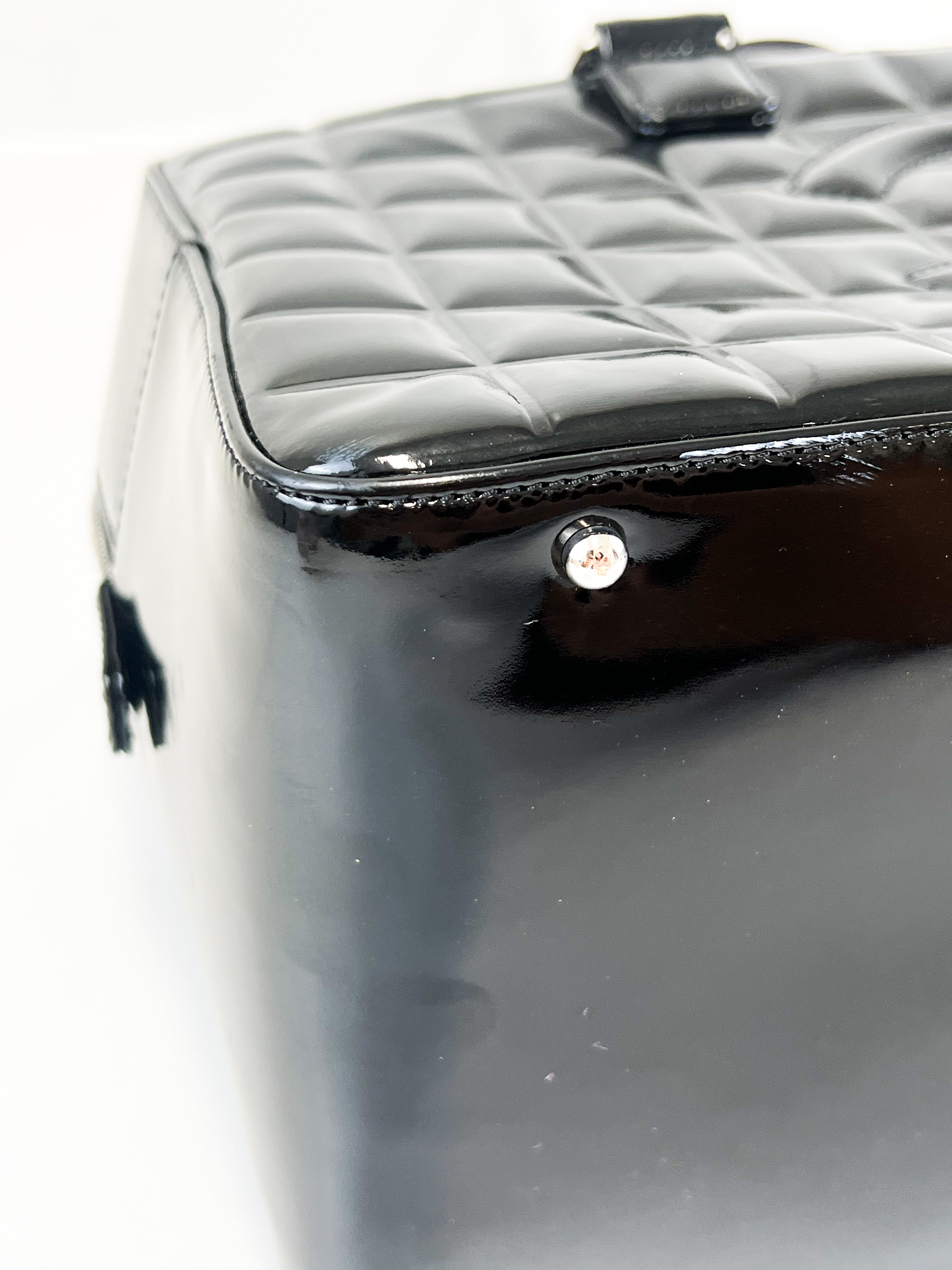 Chanel Black Patent Bowling Bag