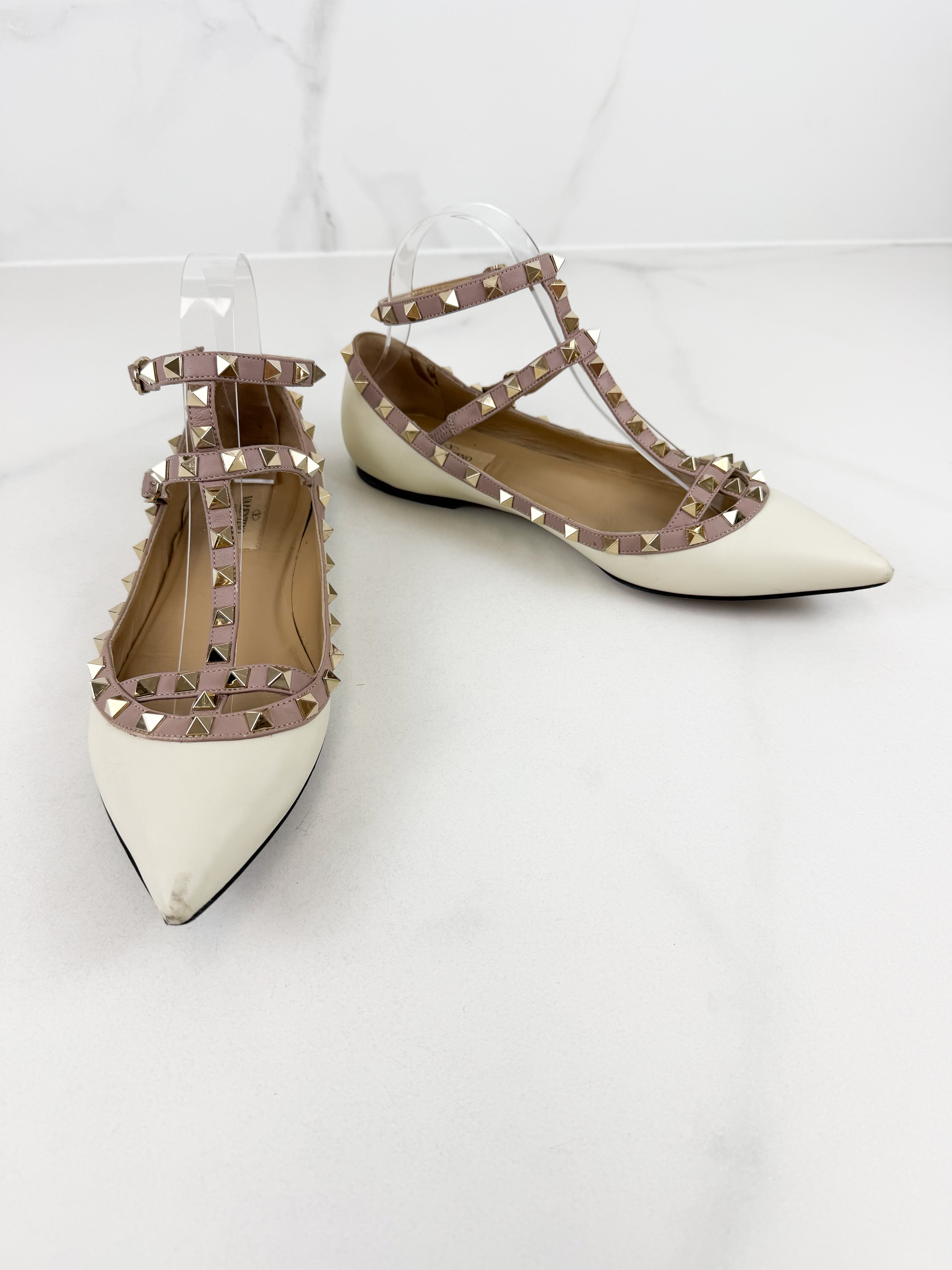 Valentino Rockstud Caged Ballet Flat Size 40
