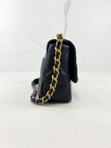 Chanel Navy Small Lambskin 19 with Gold & Silver Tone Hardware