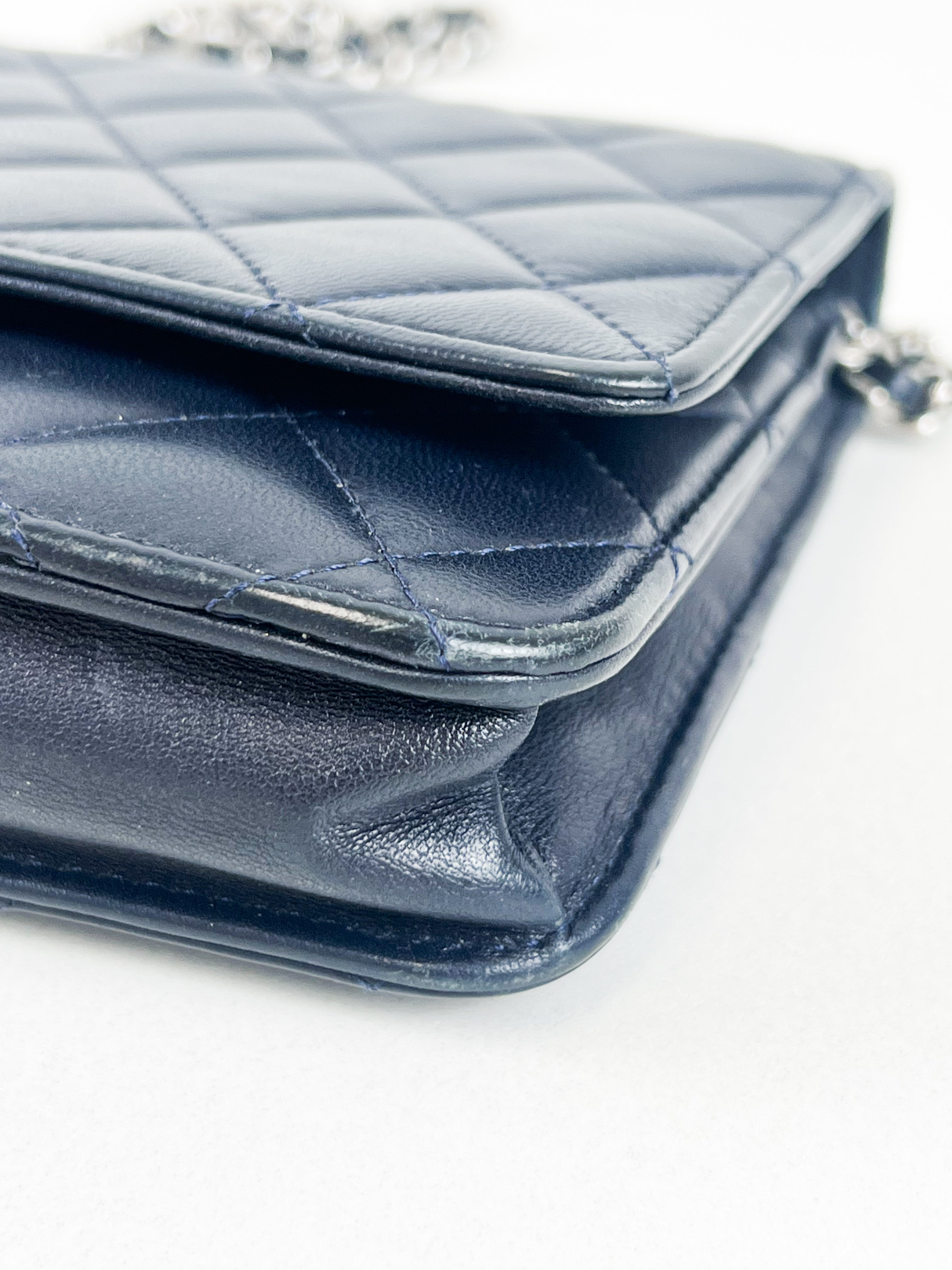 Chanel Navy Lambskin CC WOC with Light SHW