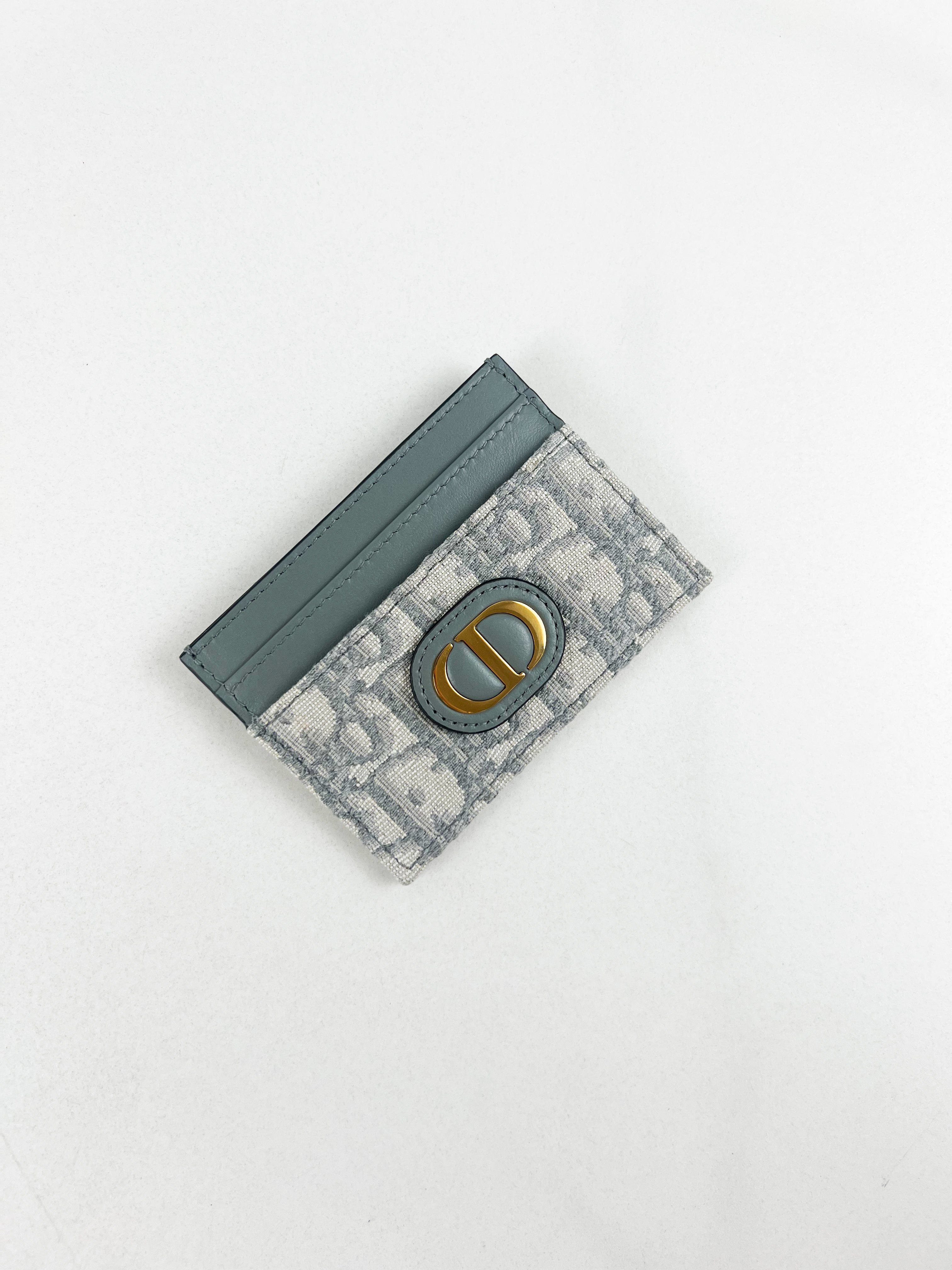 Christian Dior 30 Montaigne Freesia Card Holder in Gray Dior Oblique Jacquard