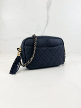 Chanel Camera Leather Navy Crossbody Bag