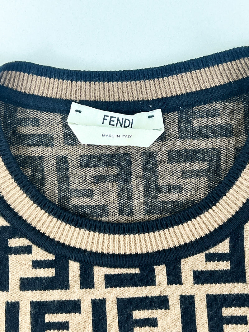 Fendi Long Sleeve Brown Jumper Size 40