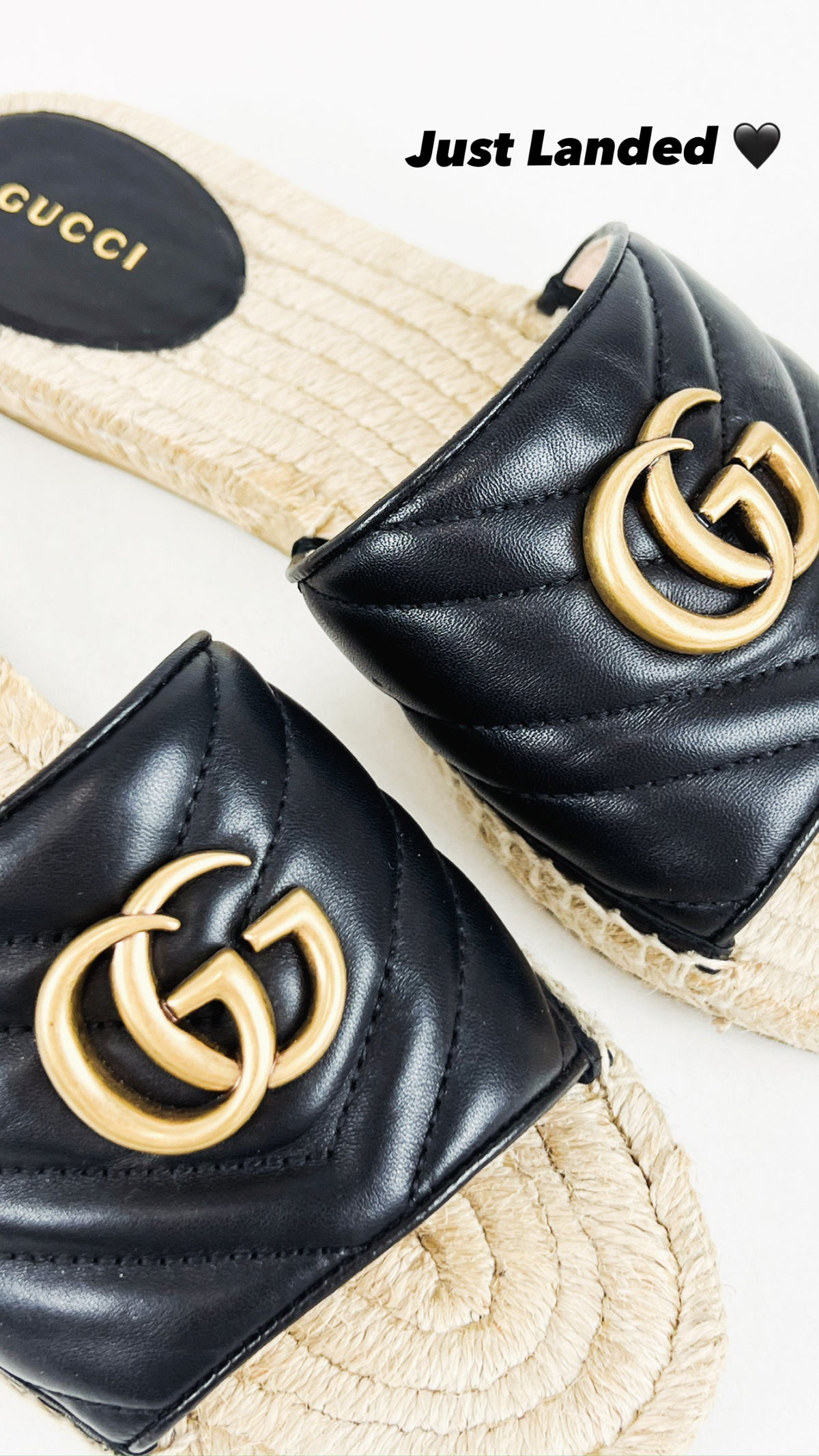 Gucci GG Marmont Canvas Espadrille Sandal Size 37