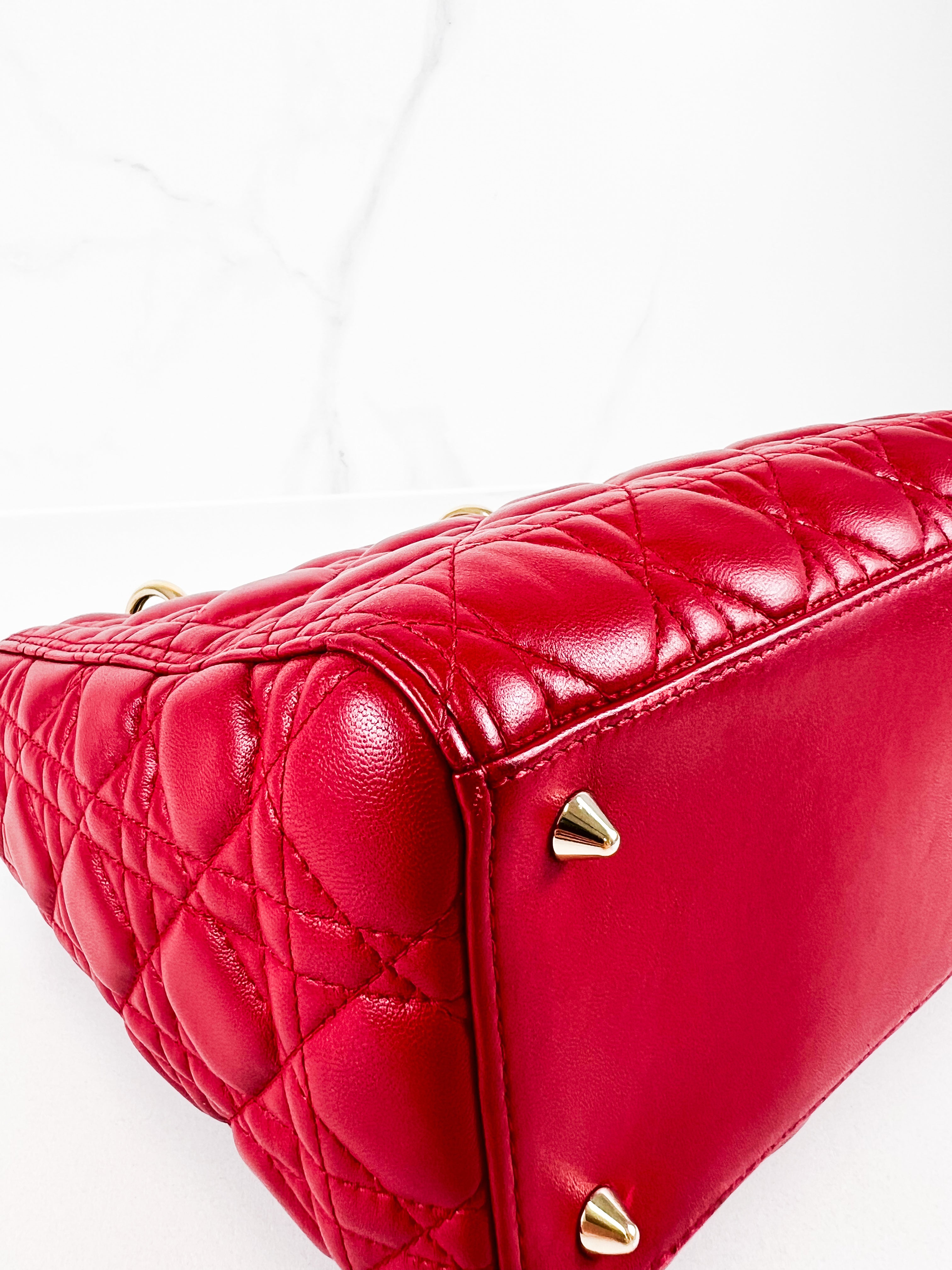 Christian Dior Red Medium Lady Dior