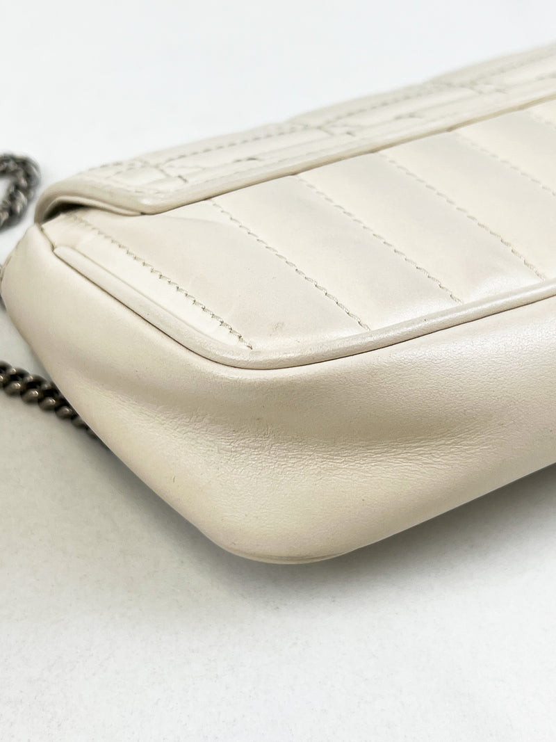 Gucci White GG Marmont Matelasse Super Mini Bag