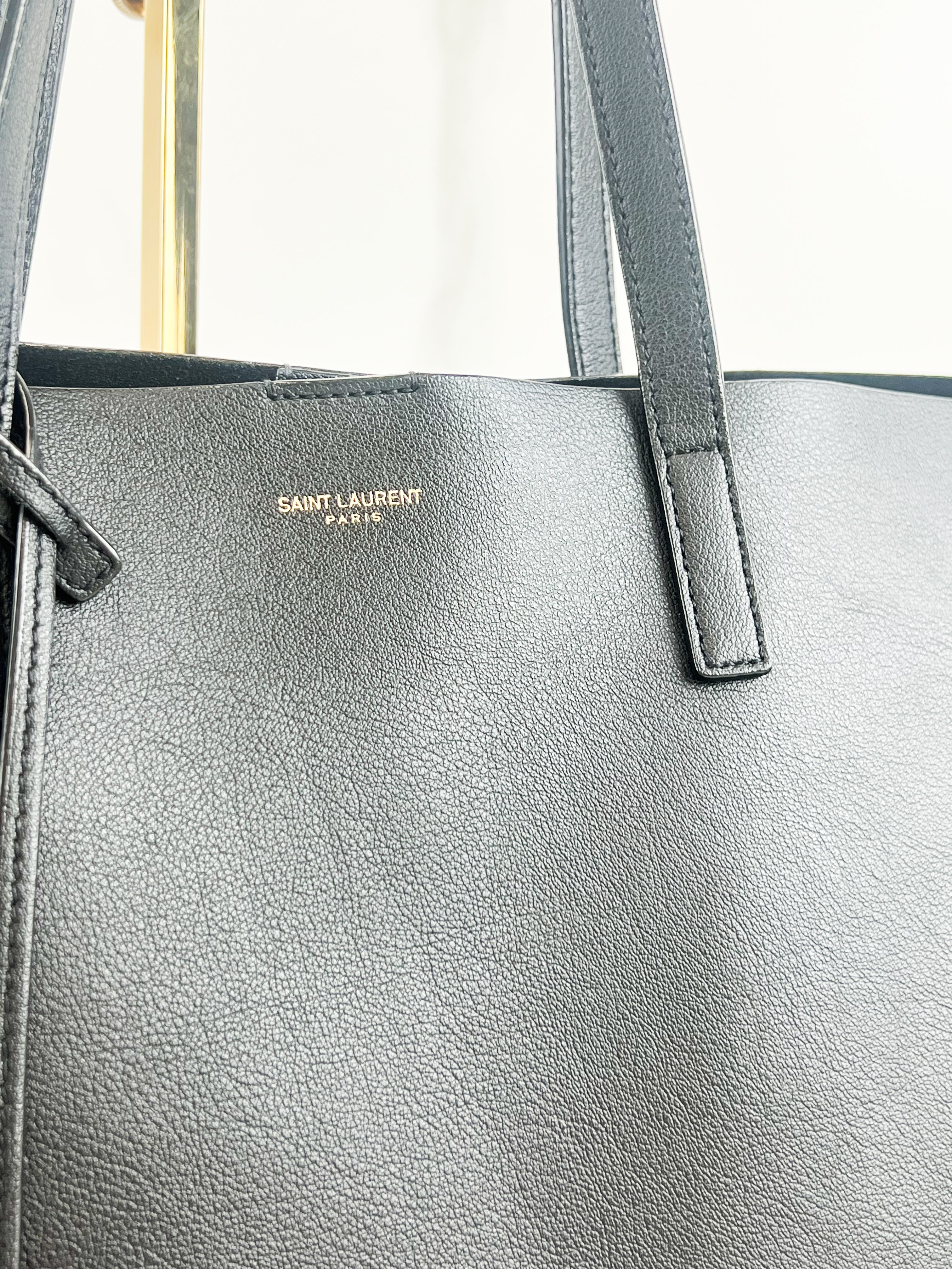 Saint Laurent E/W Shopper Tote in Black Supple Leather