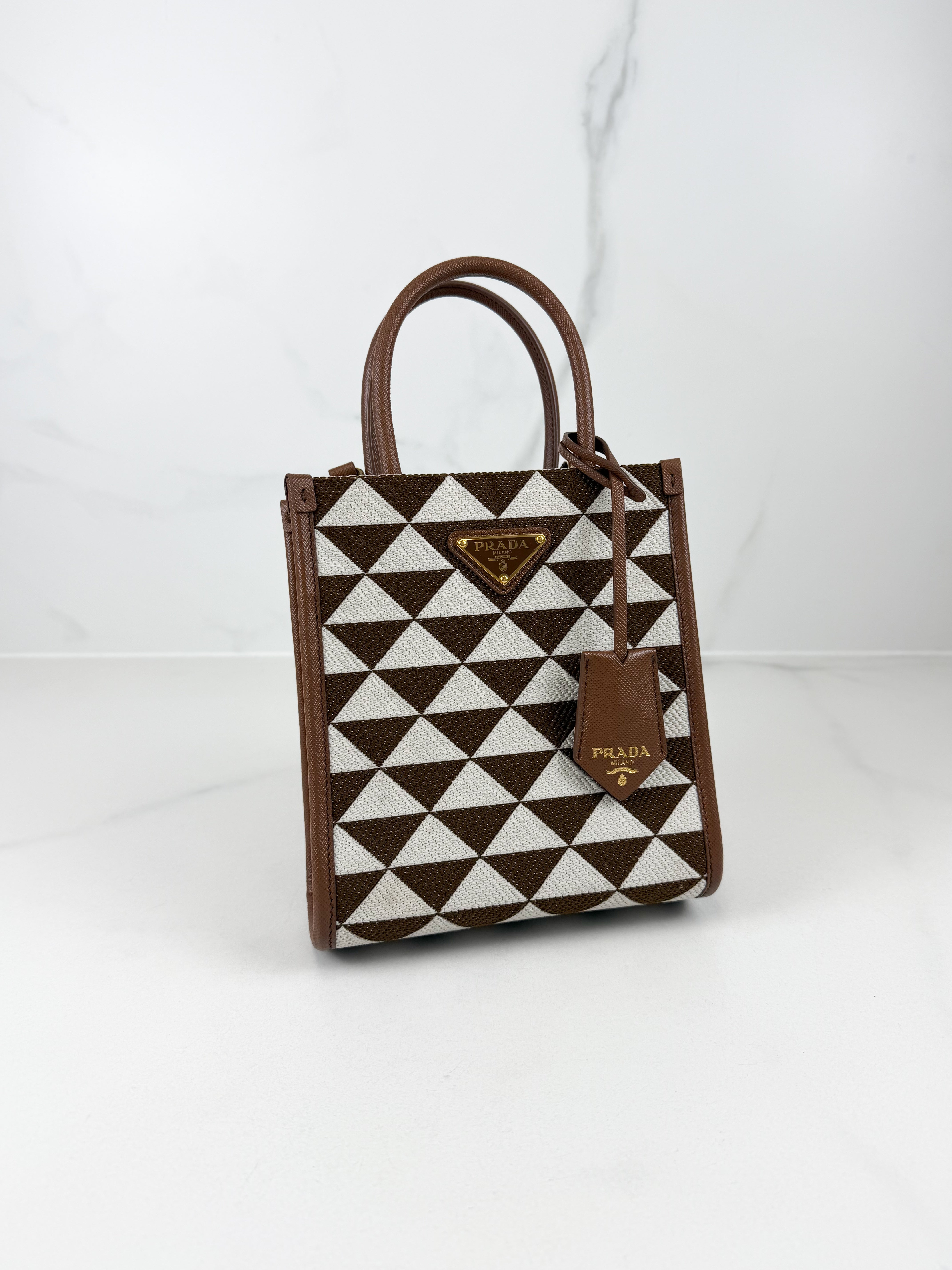 Prada Symbole Jacquard Fabric Mini Tote Bag