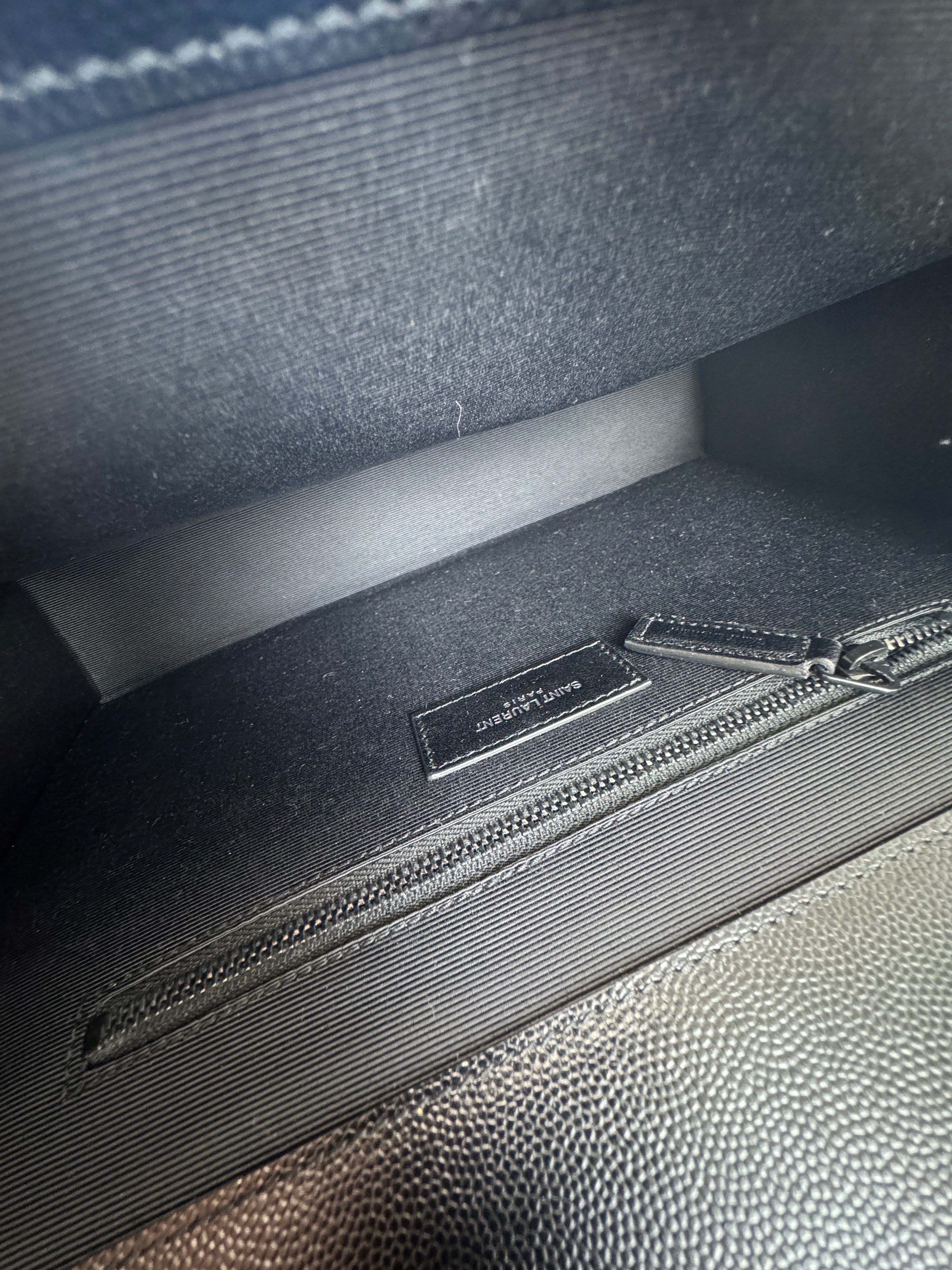 Saint Laurent Black Large Envelope Bag with Black Hardware