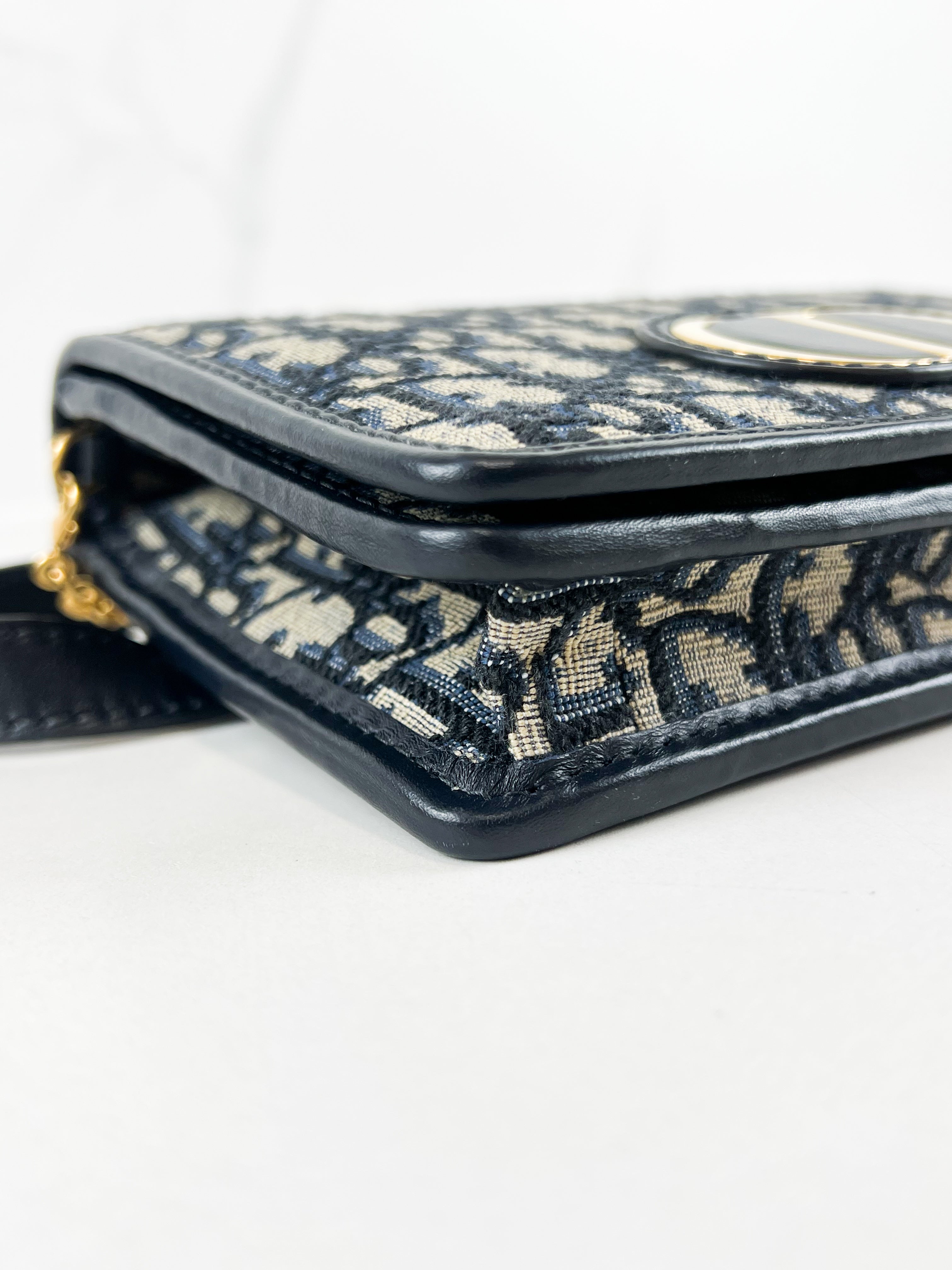 Christian Dior 2-in-1 30 Montaigne Pouch Blue Dior Oblique Jacquard