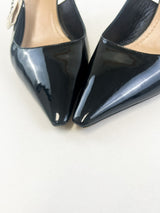 Christian Dior Black Jadior Slingback Heel Size 39.5