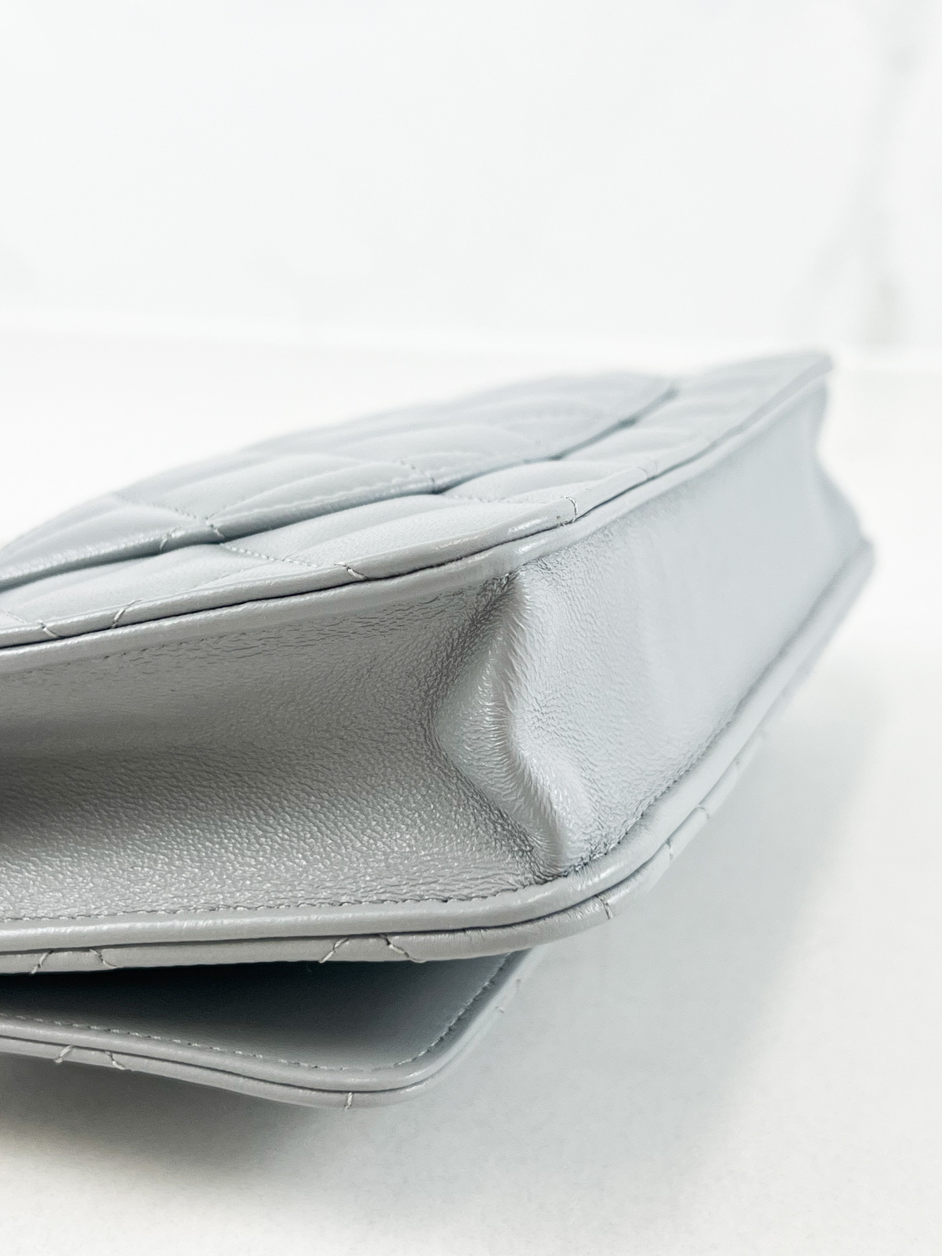 Chanel Grey Lambskin Pearl Crush WOC