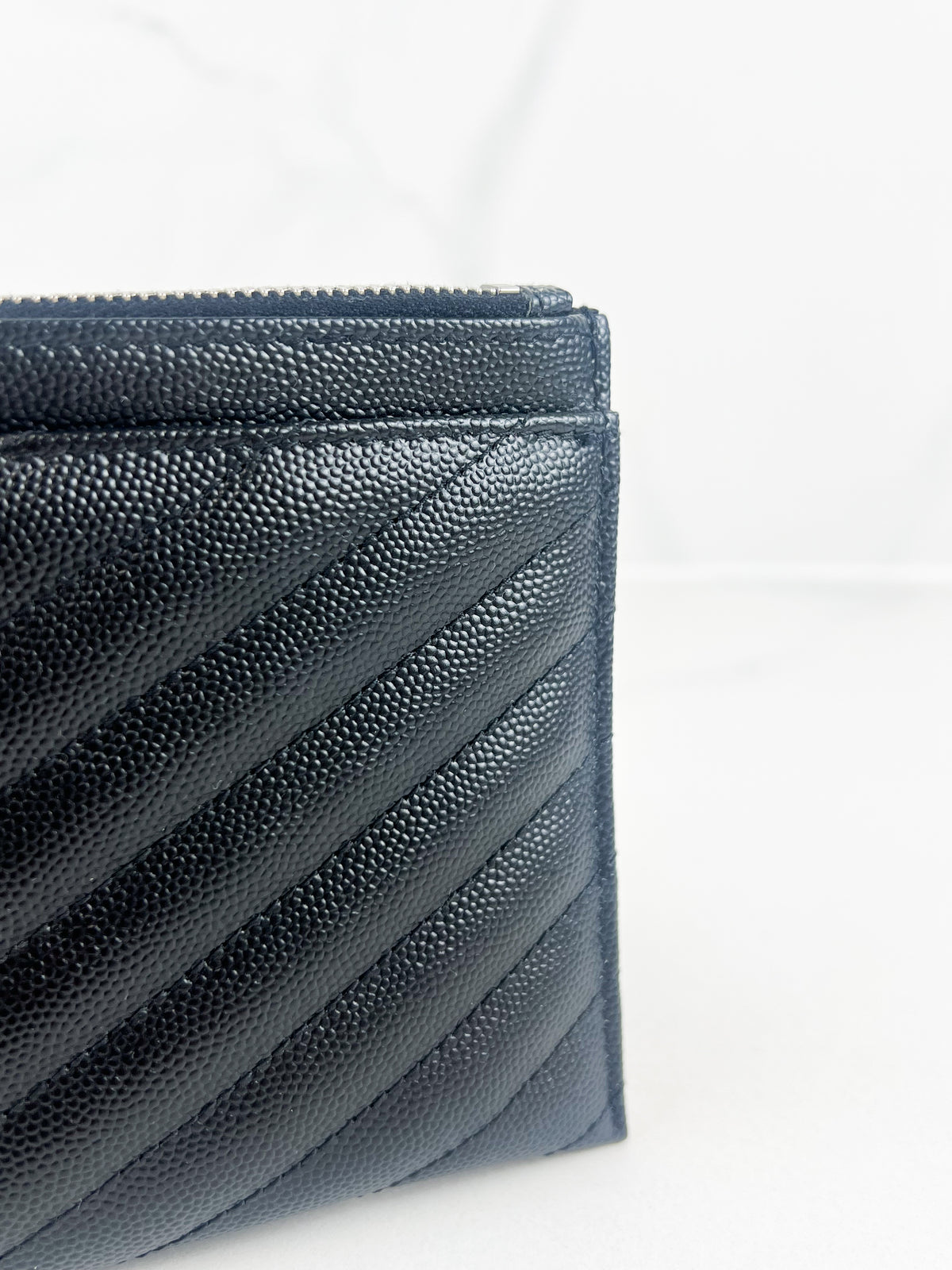 Saint Laurent Cassandre Metelasse Pouch in Grain De Poudre Leather with SHW