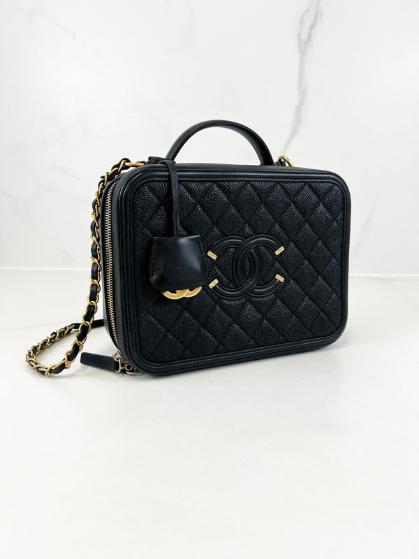 Chanel Filigree Medium Black Caviar Vanity Bag