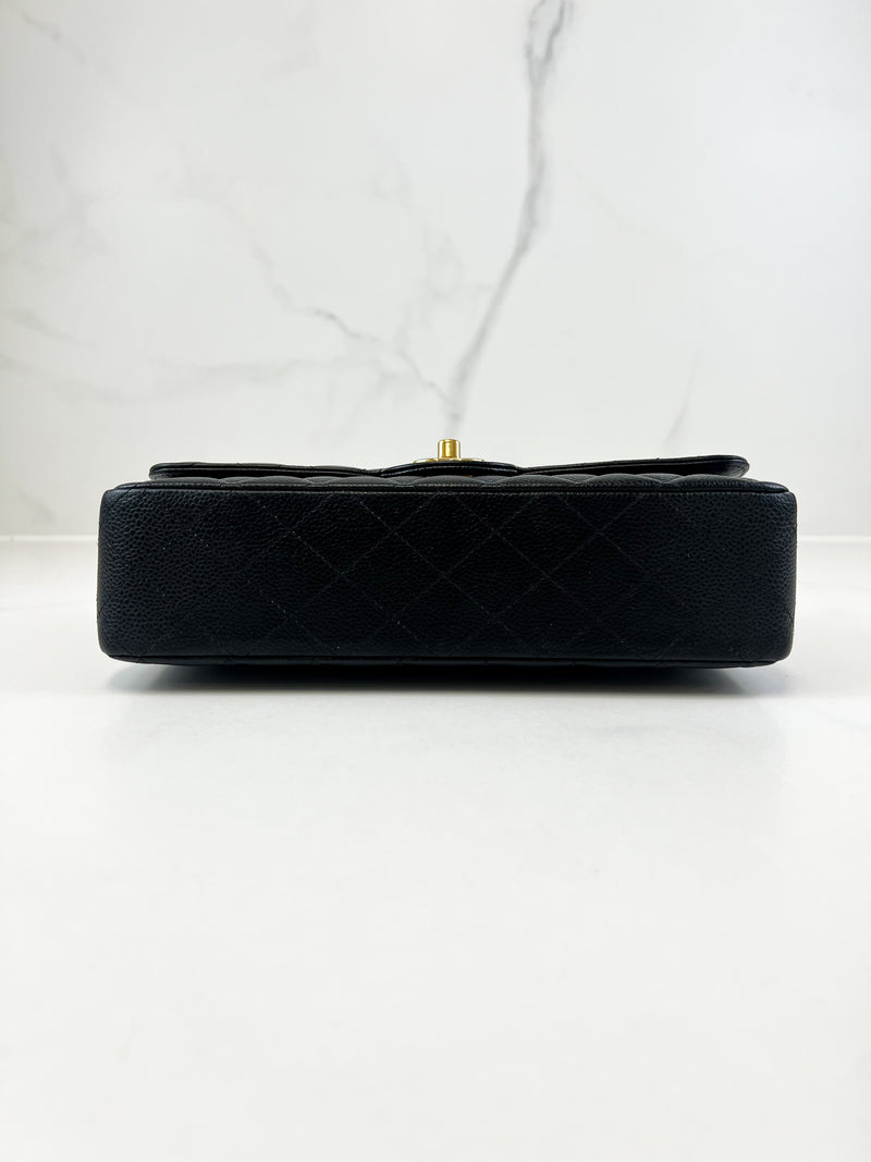 Chanel CC Medium Caviar Black Classic Double Flap Shoulder Bag