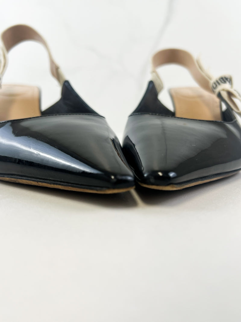 Christian Dior Black Jadior Slingback Heel Size 39.5