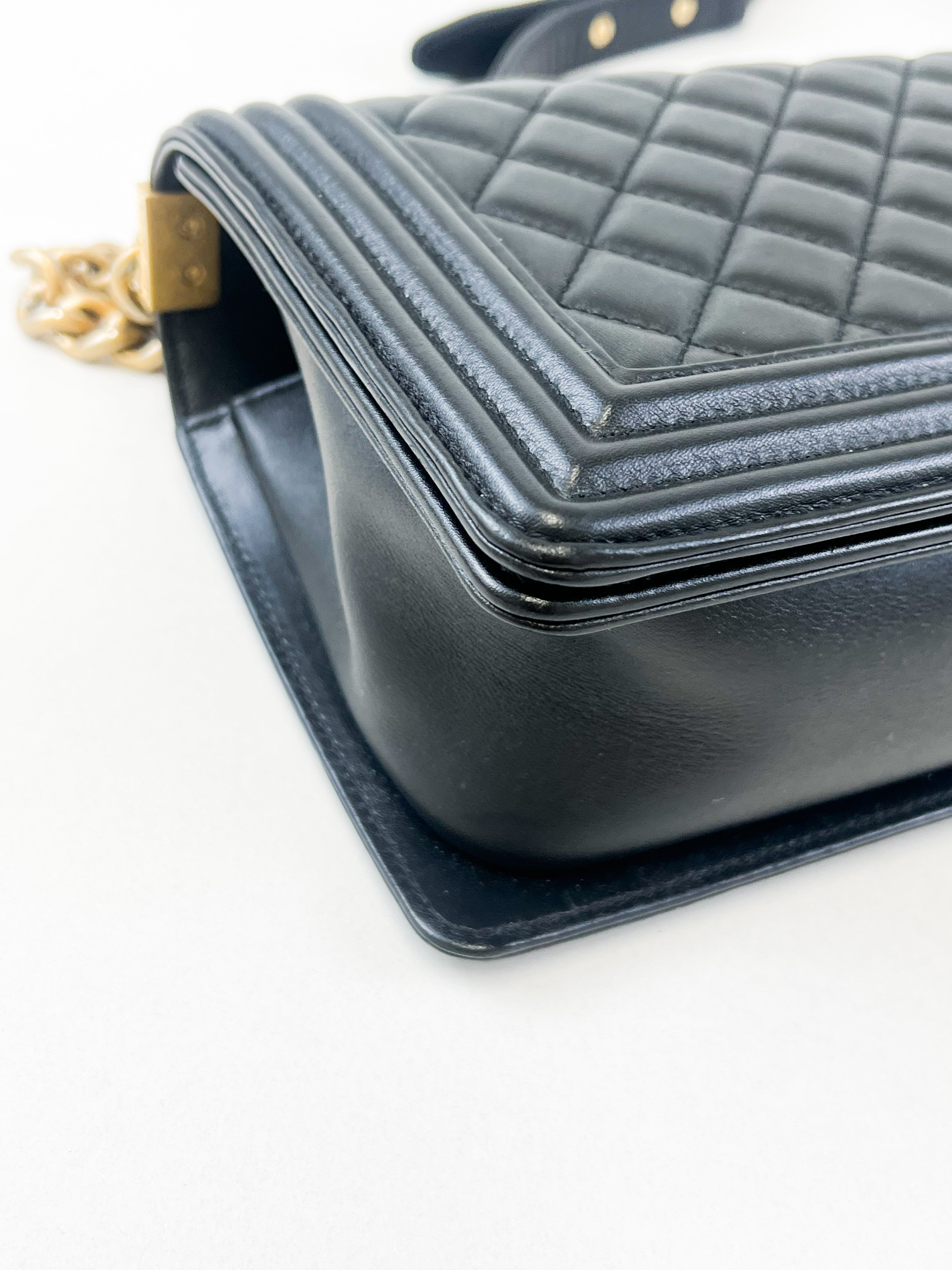 Chanel Black Old Medium Calfskin Boy Bag GHW