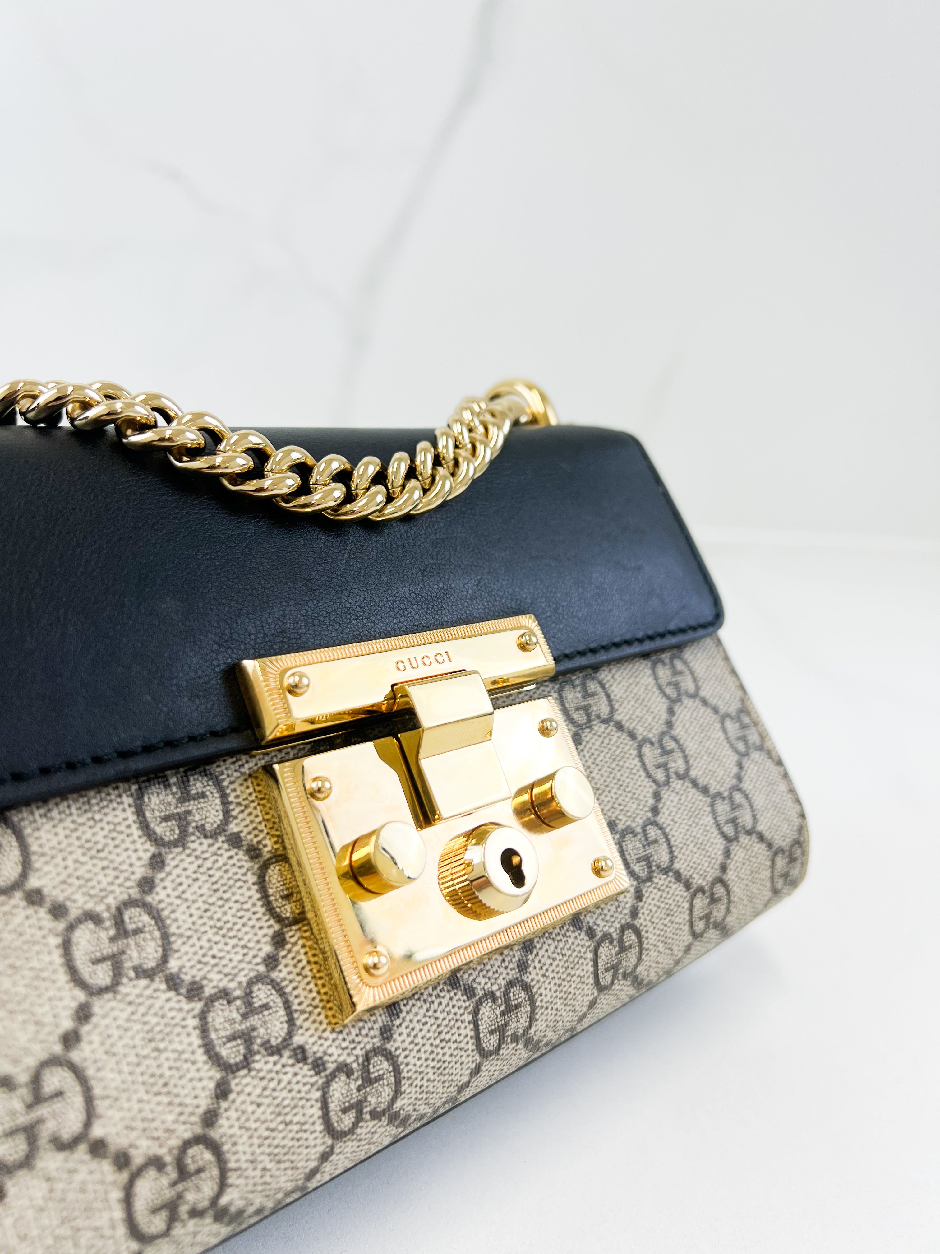 Gucci GG Supreme Small Padlock Shoulder Bag