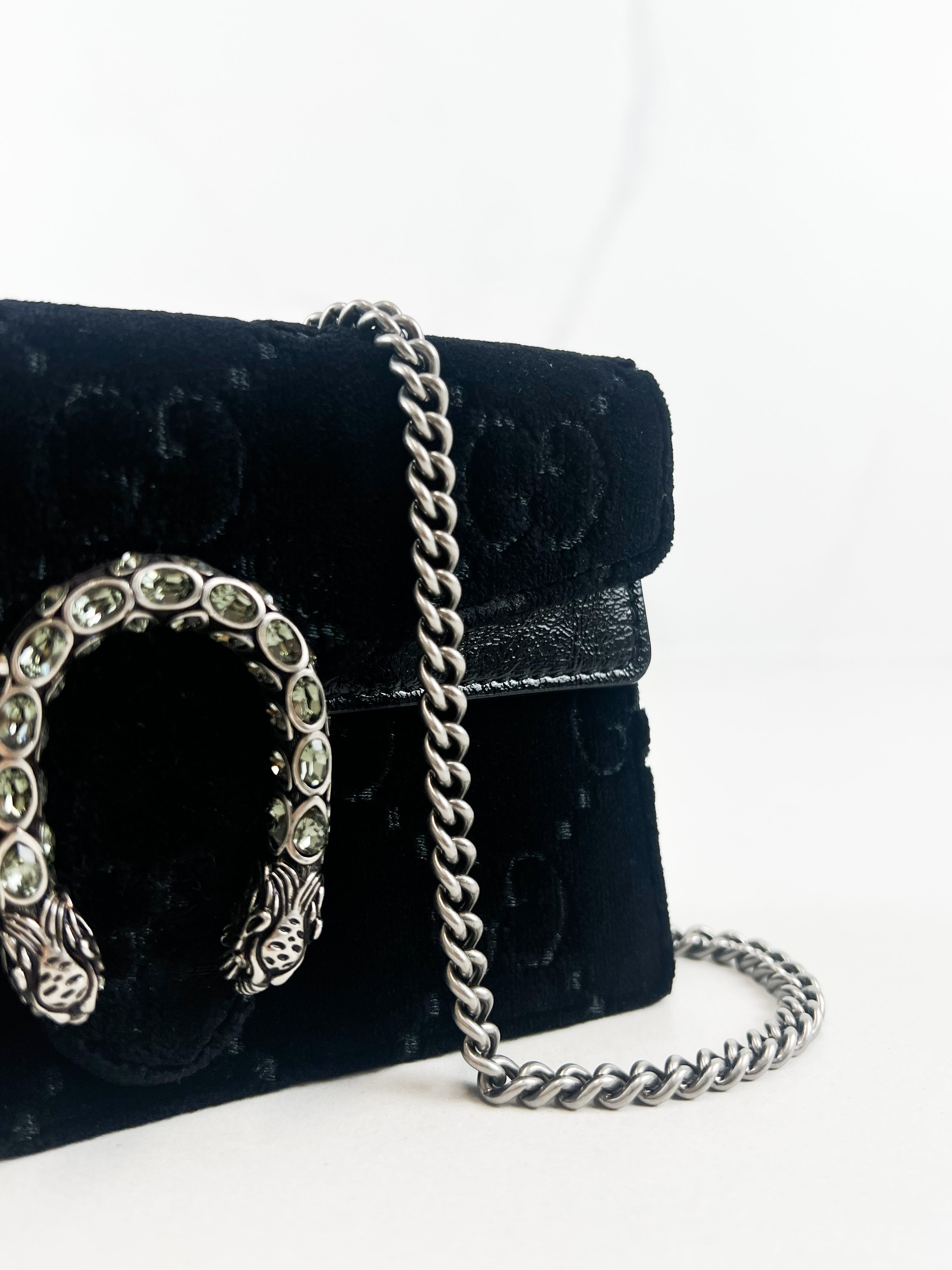 Gucci GG Logo Super Mini Velvet Dionysus
