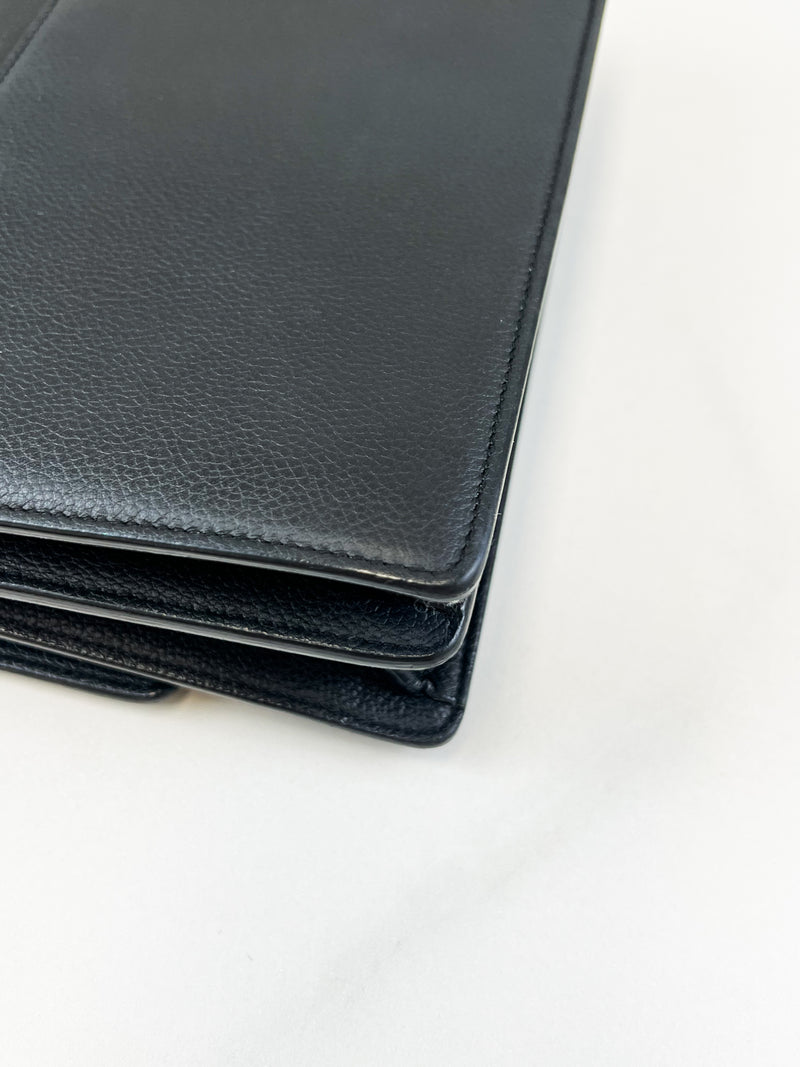 Saint Laurent Black Sunset Grained Shoulder Bag