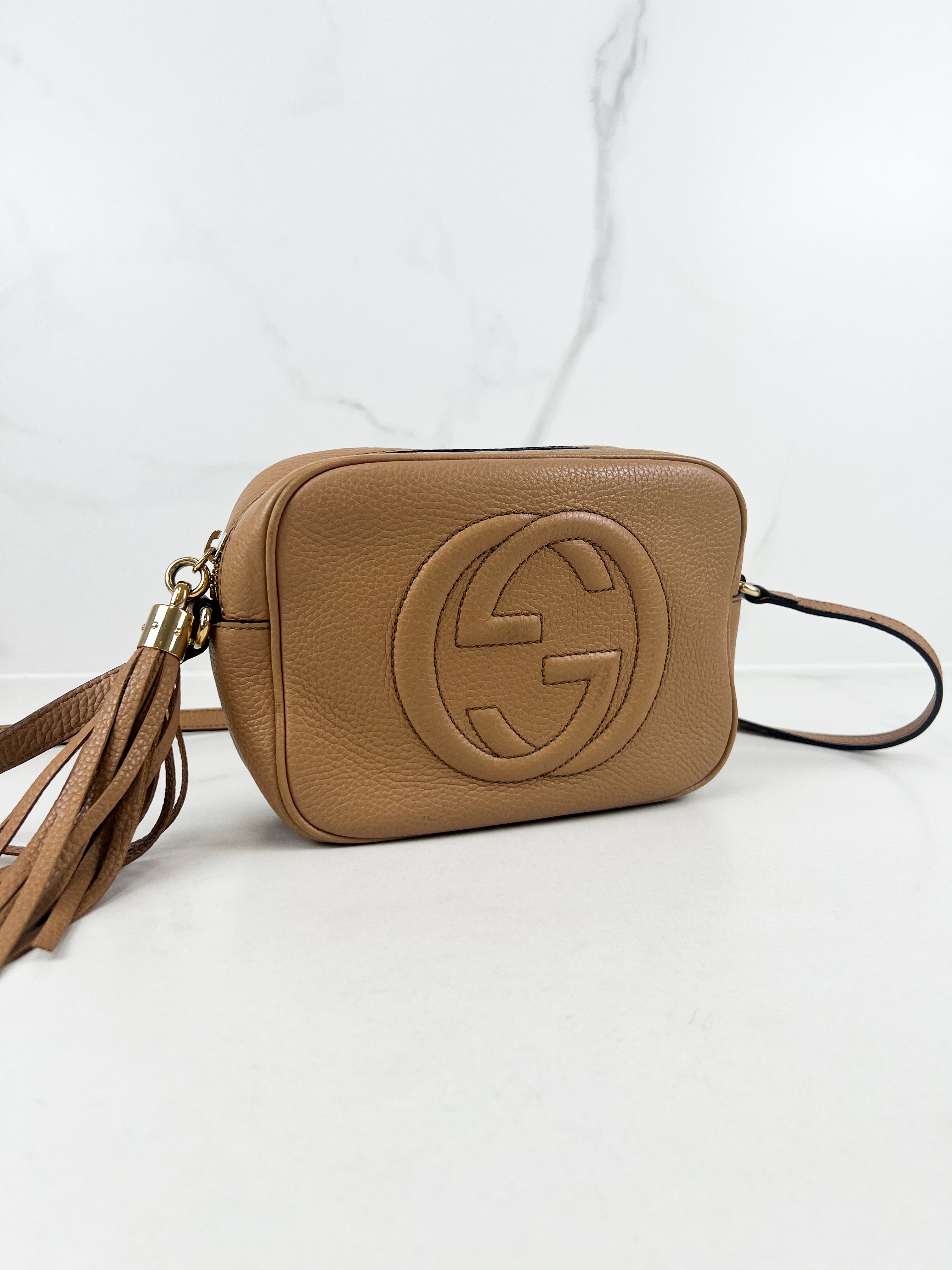 Gucci Soho Disco Crossbody Bag in Beige Leather