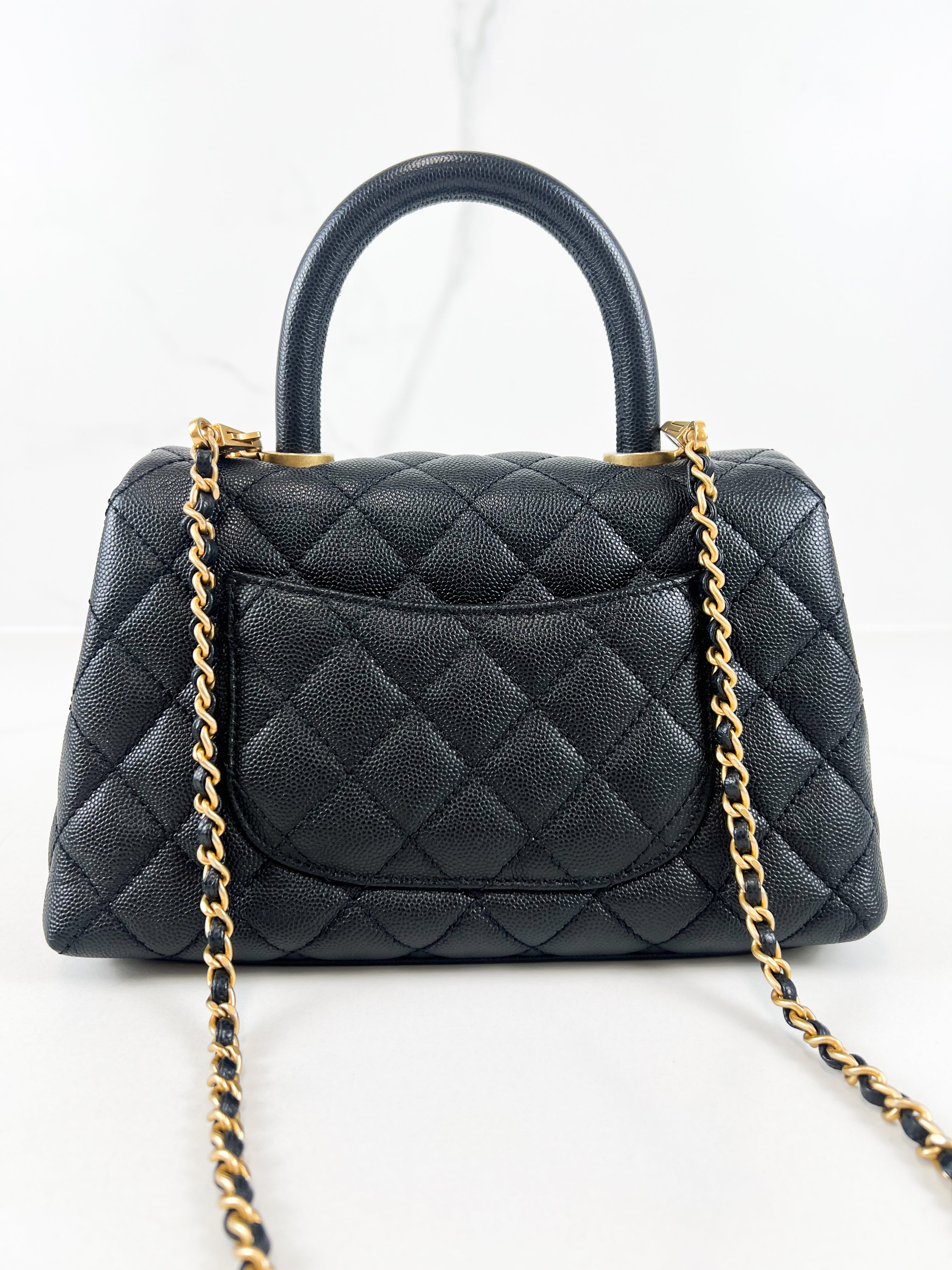 Chanel Small Black Caviar Coco Handle