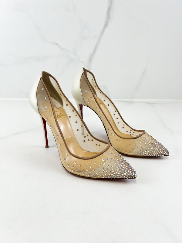 Christian Louboutin Follies Strass 100mm Size 39.5
