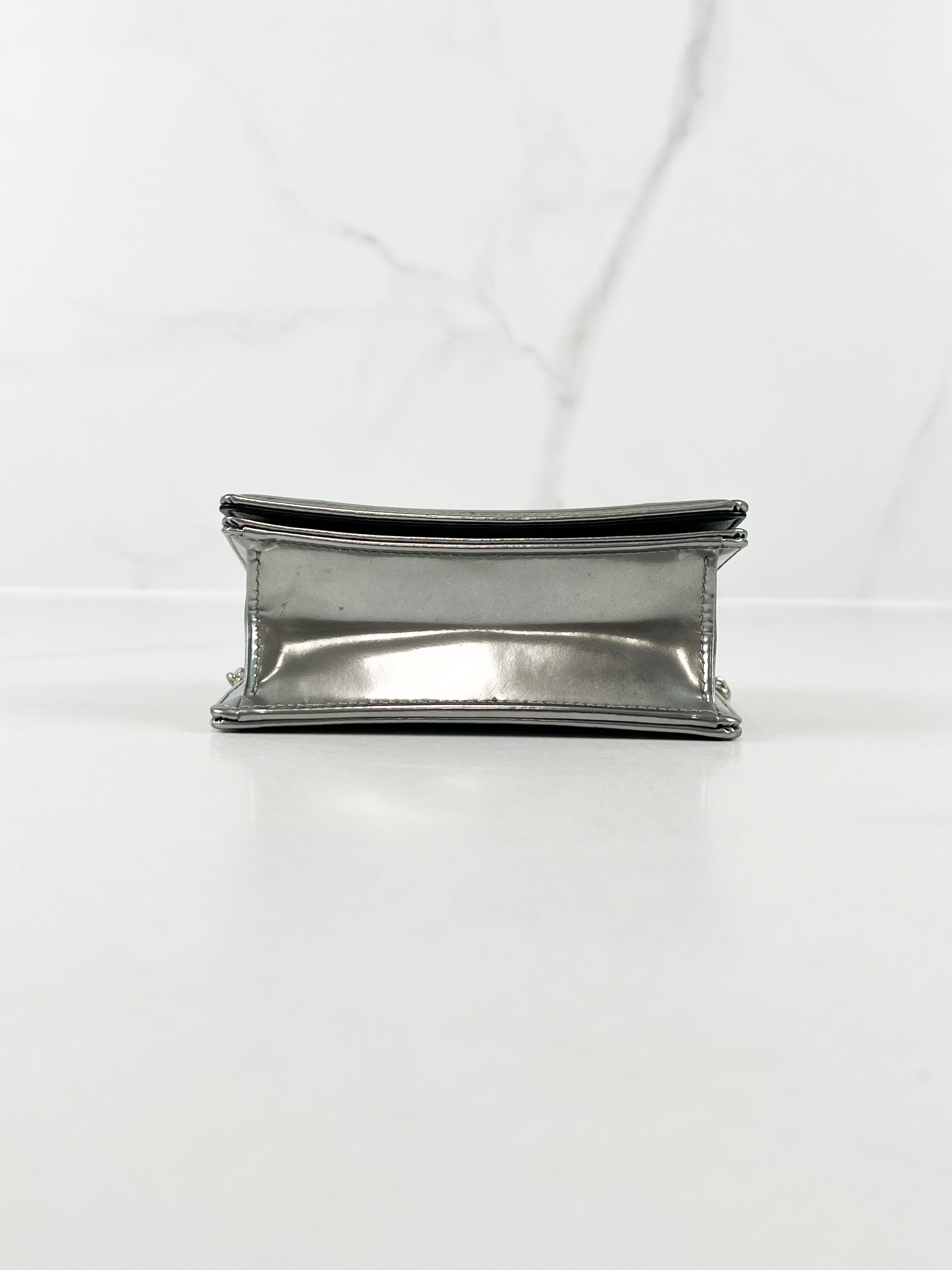 Christian Dior Silver Diorama Micro WOC