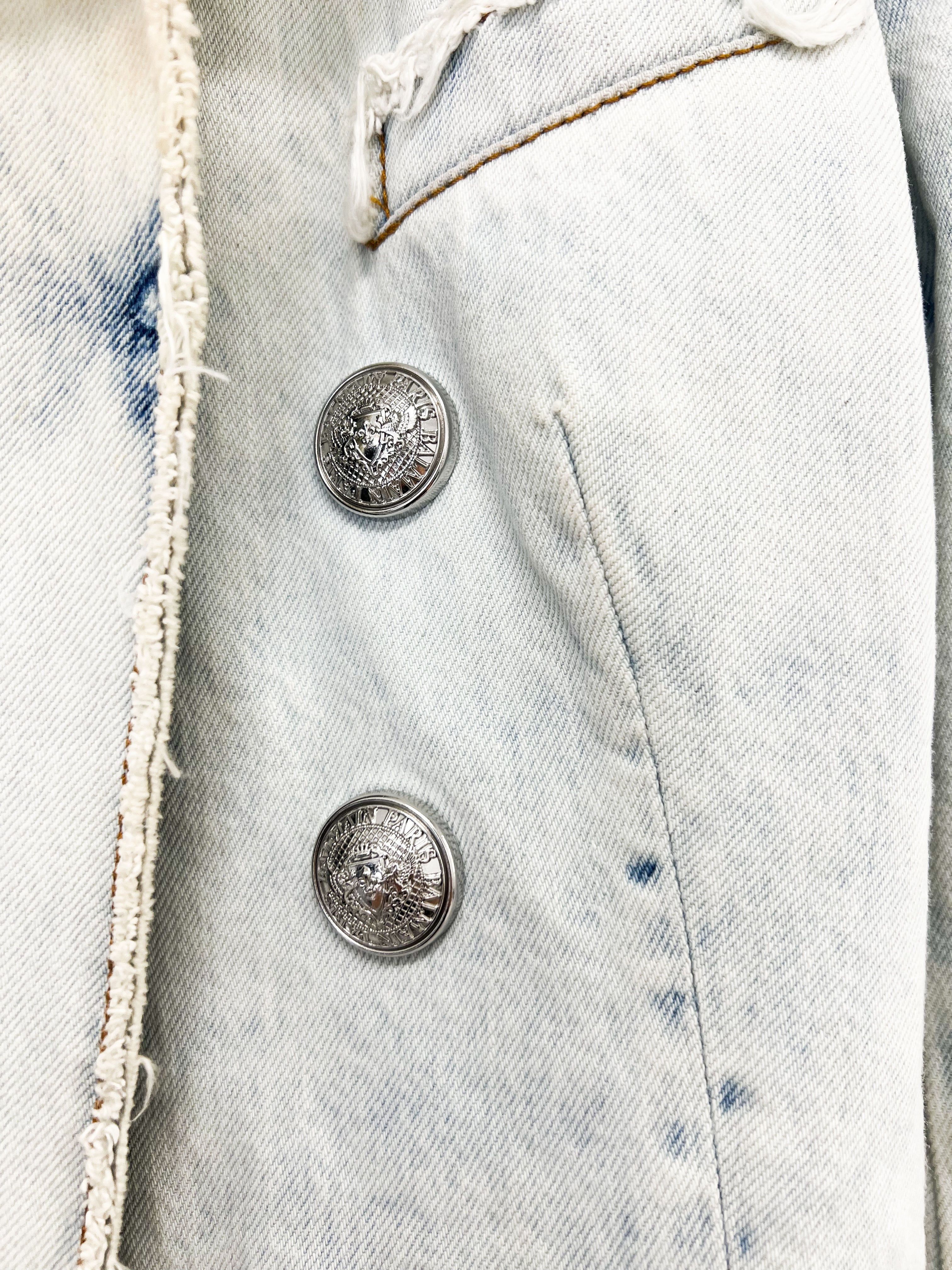 Balmain Blazer with Silver Buttons in Denim Size 34 (6)