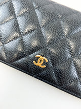 Chanel CC Black Caviar Flap Wallet GHW