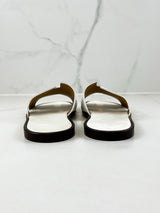 Hermes White Izmir Sandal Size 43