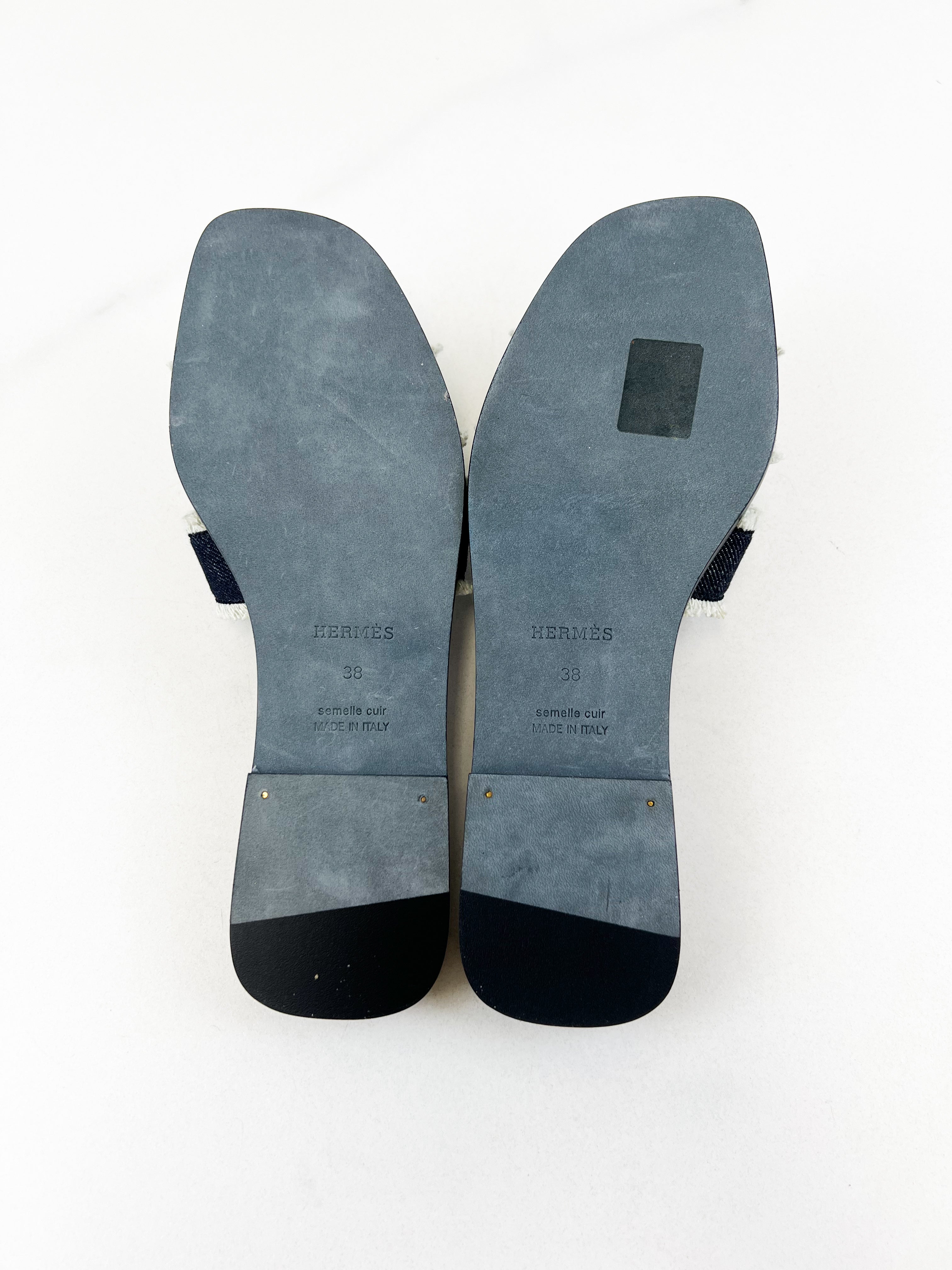 Hermes Oran Sandals Size 38