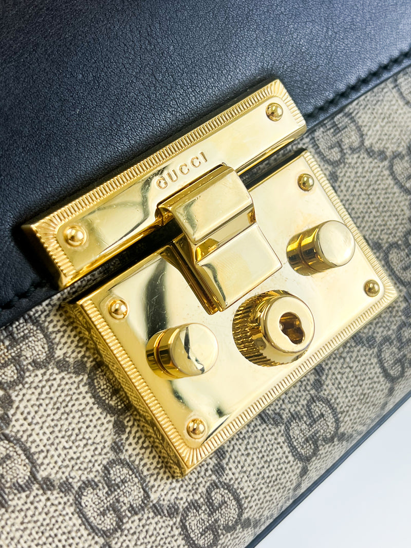 Gucci GG Supreme Small Padlock Shoulder Bag
