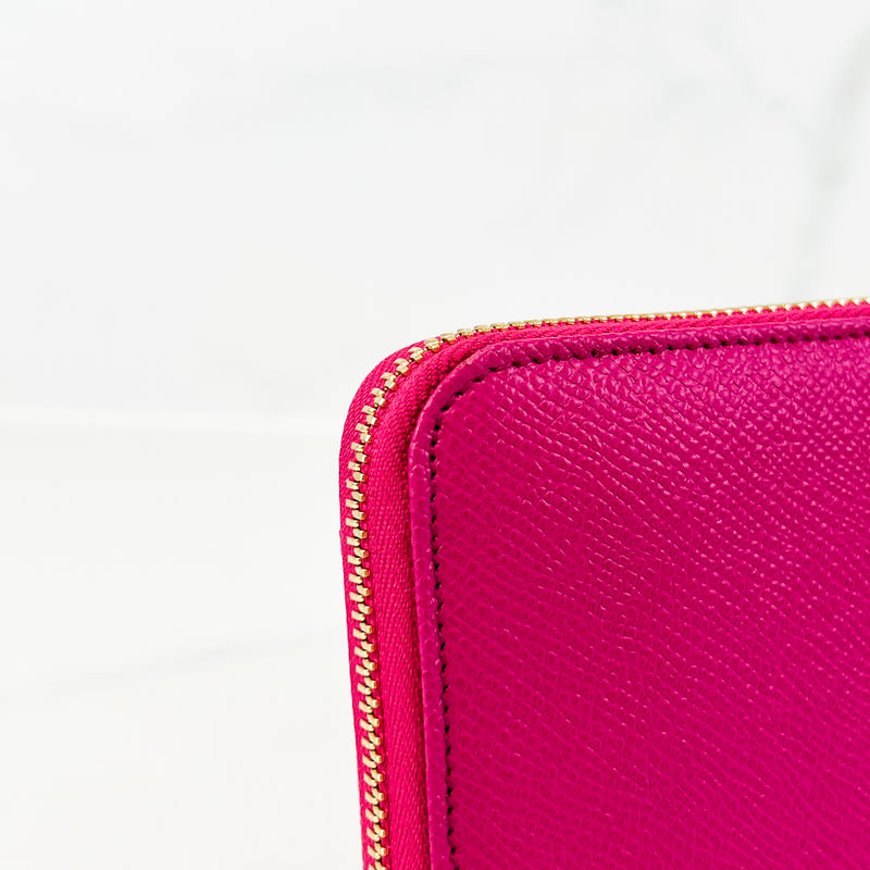 Dolce & Gabbana Leather Pink Zip Around Wallet