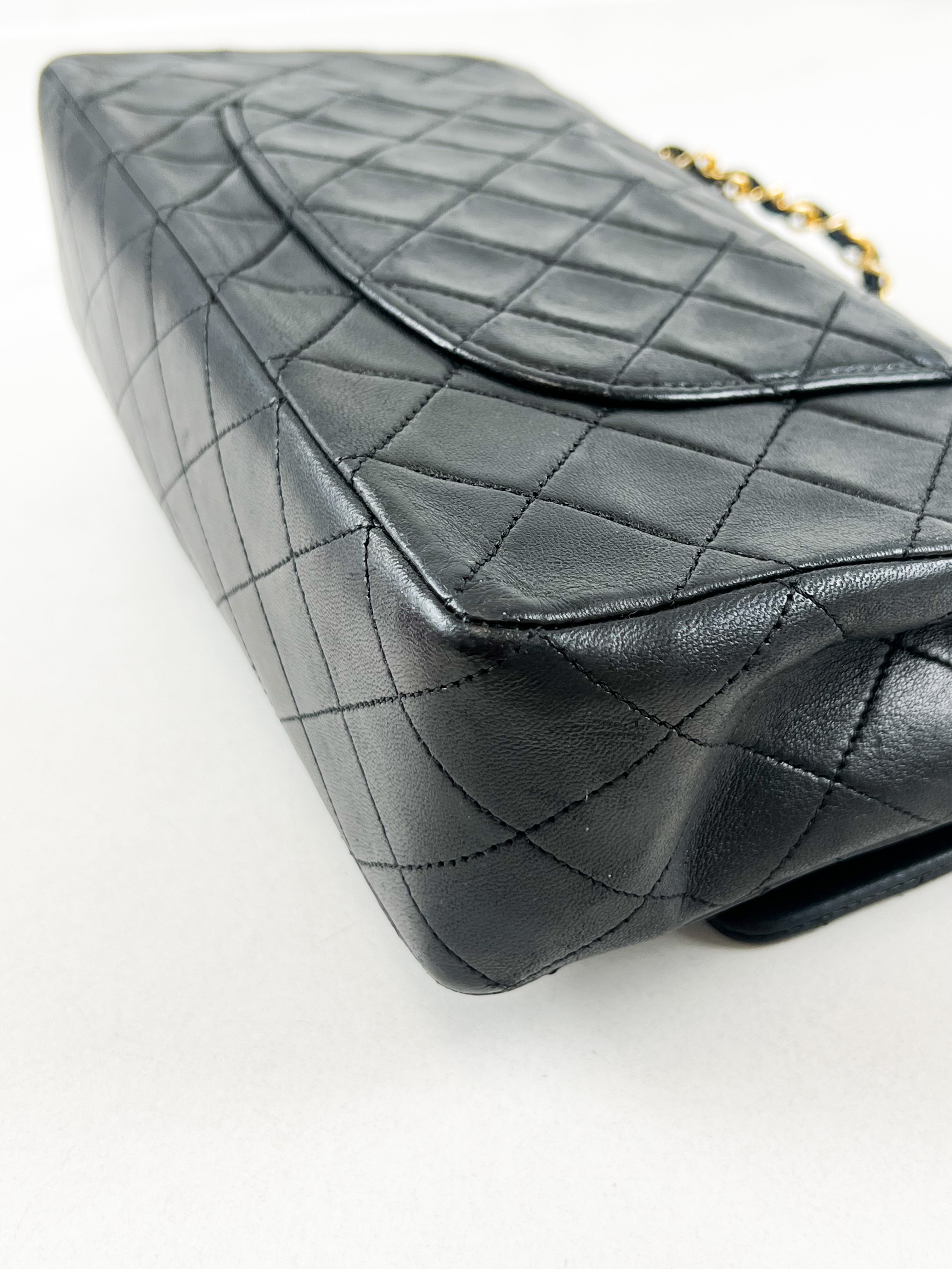 Chanel Black Vintage Medium Double Flap Classic in Calfskin