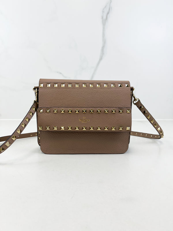 Valentino Garavani Grained Rockstud Shoulder Bag