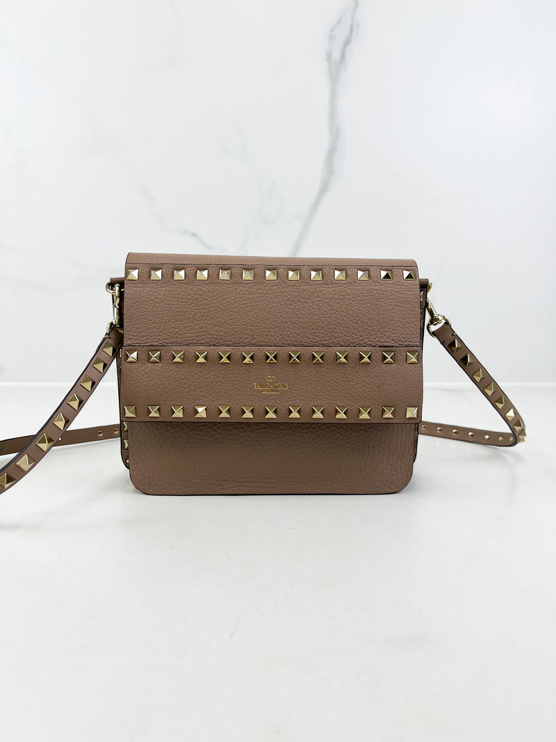 Valentino Garavani Grained Rockstud Shoulder Bag