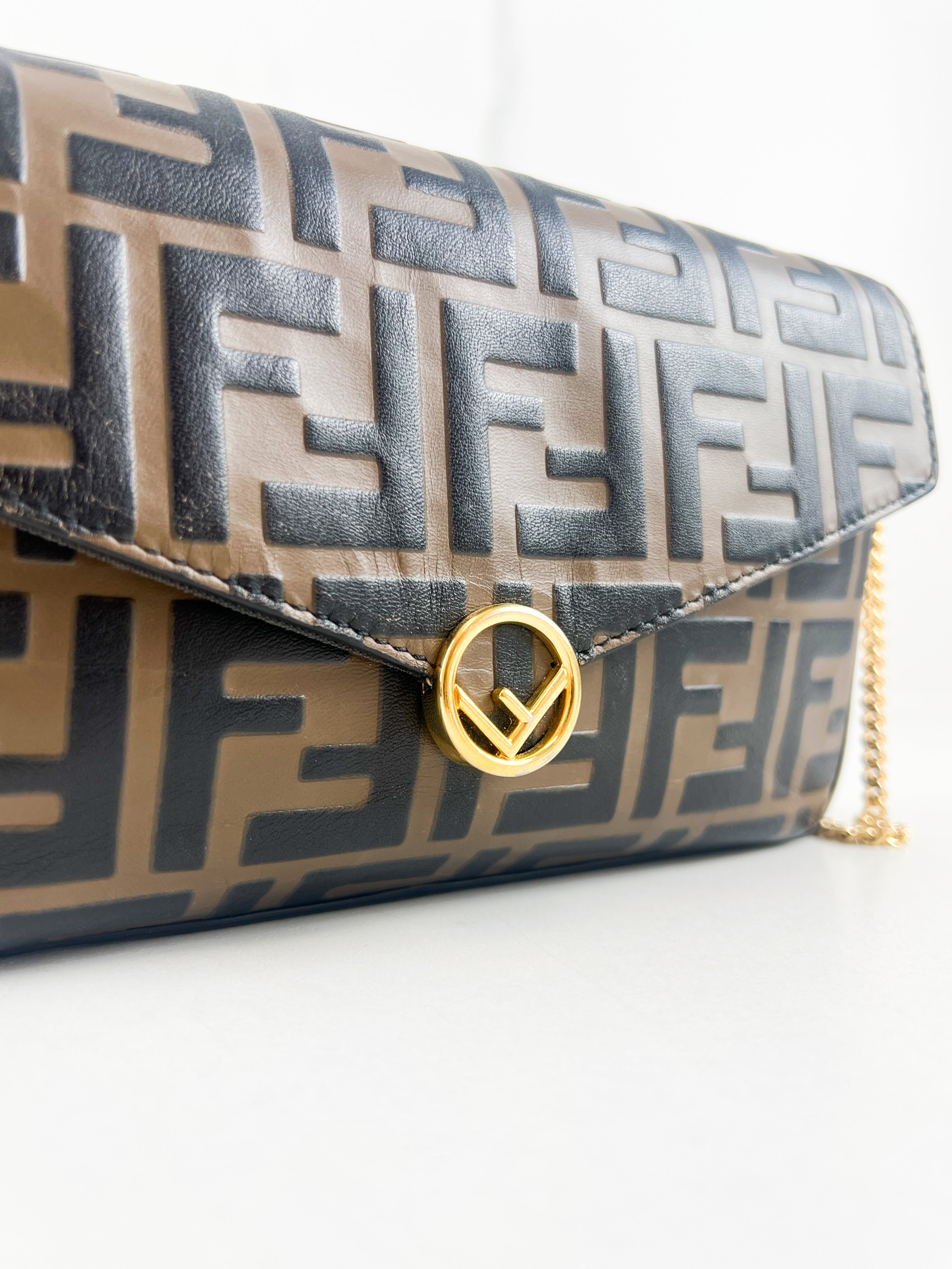 Fendi F Wallet on Chain with Pouch
