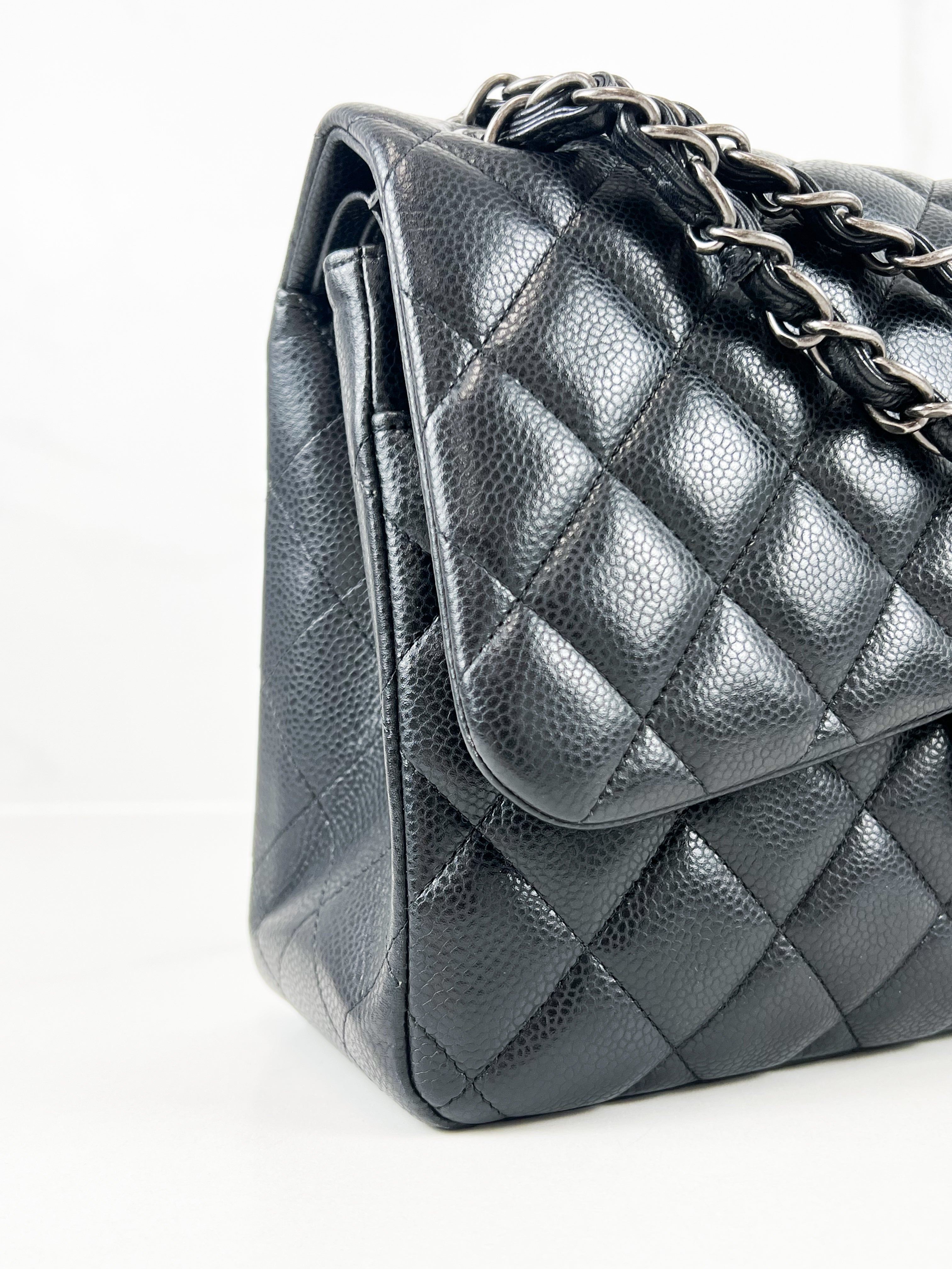 Chanel Jumbo Black Classic Double Flap Caviar Shoulder Bag