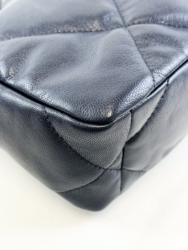 Chanel Navy Small Lambskin 19 with Gold & Silver Tone Hardware