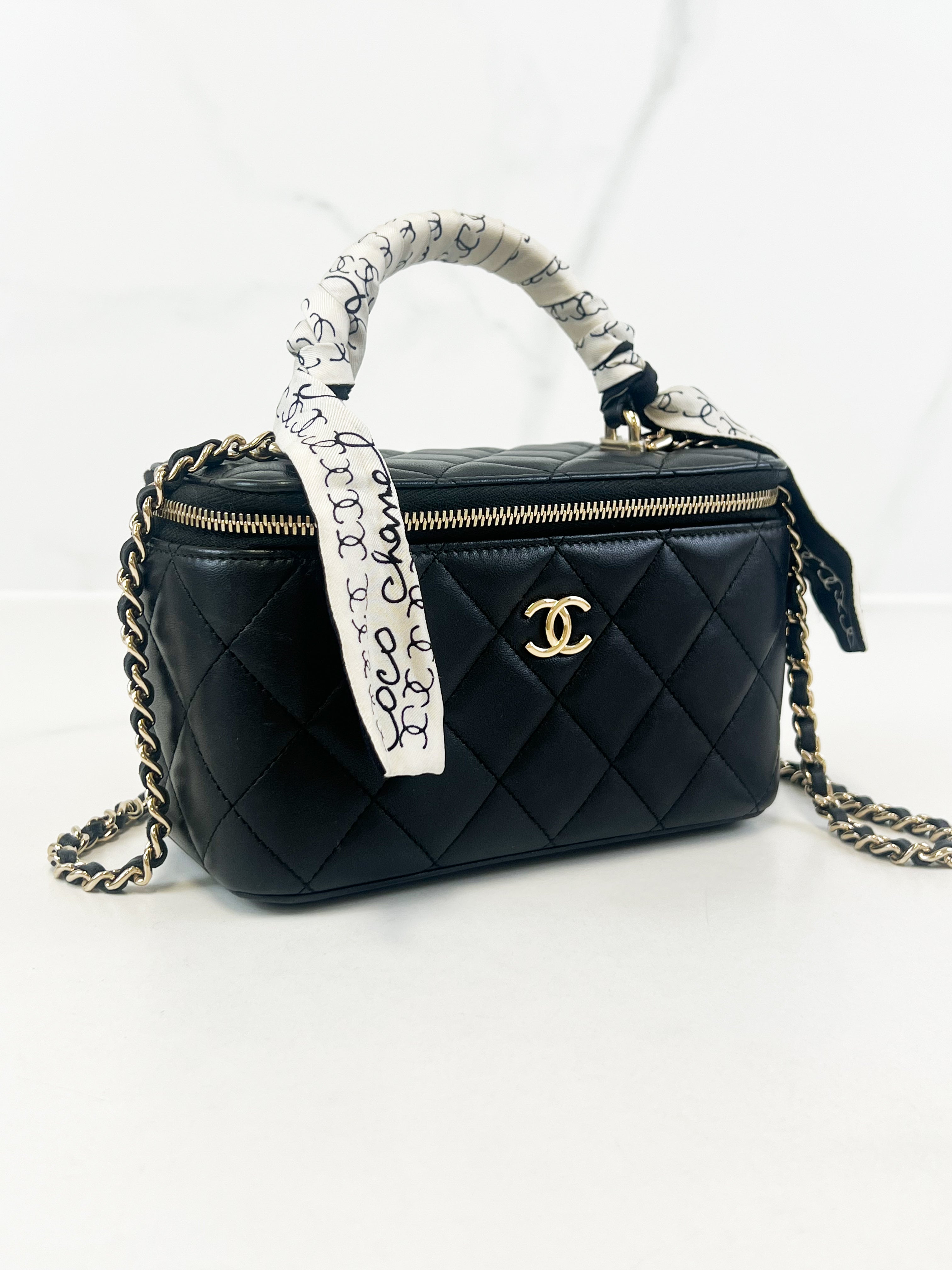 Chanel Top Handle Vanity Case Chain Shoulder Bag