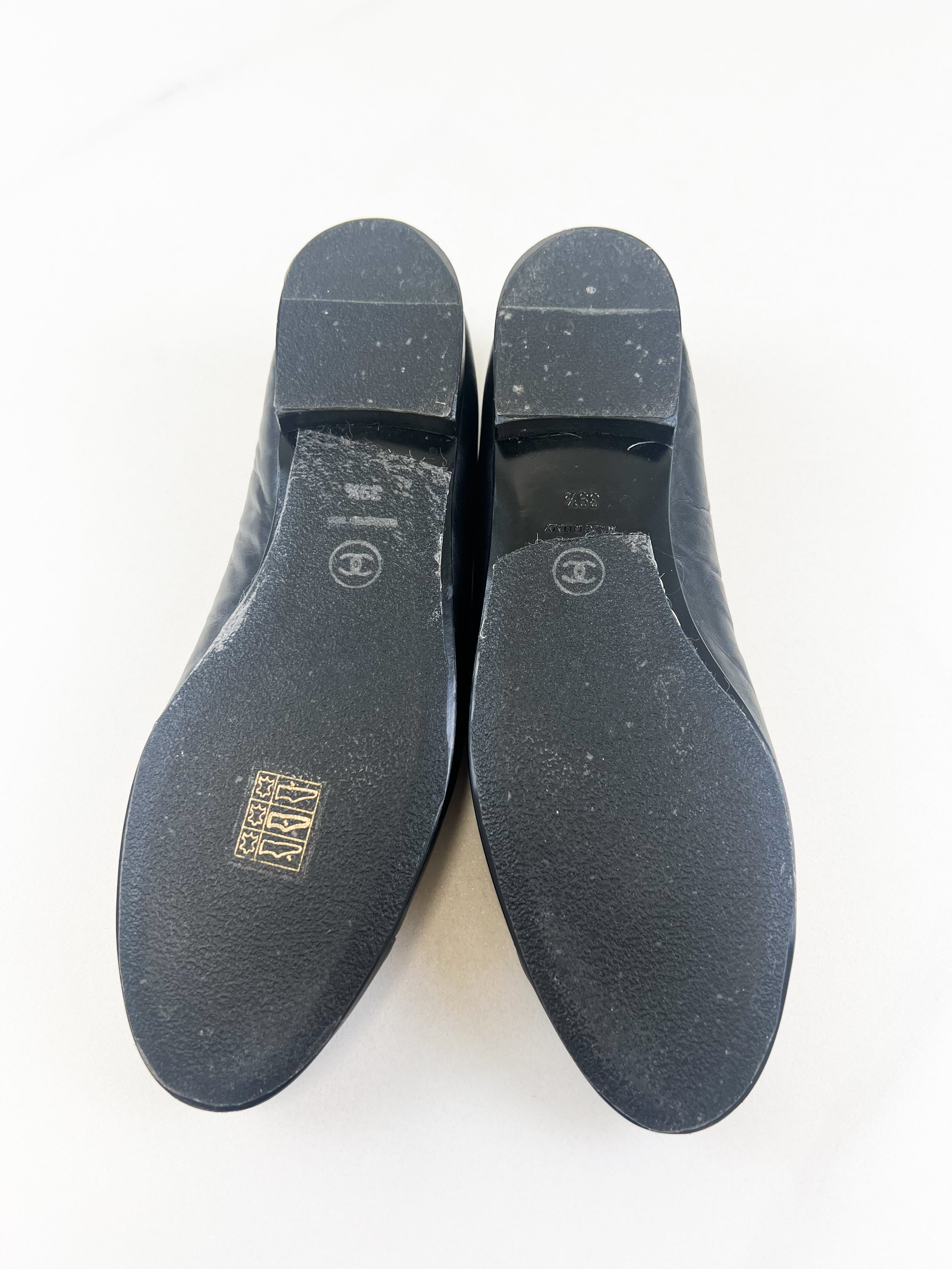 Chanel Black Ballet Flat Size 39.5C